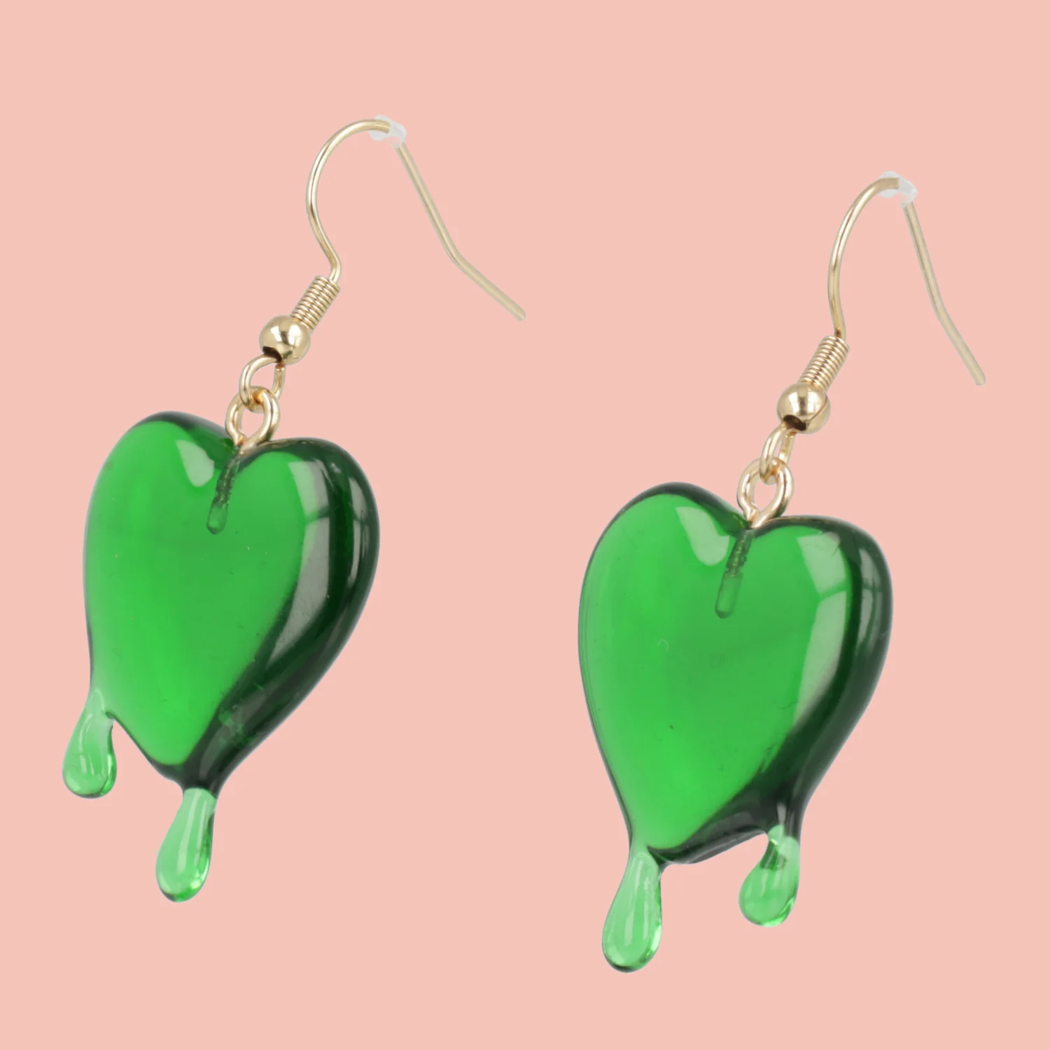 Green Bleeding Love Earrings - Image 3