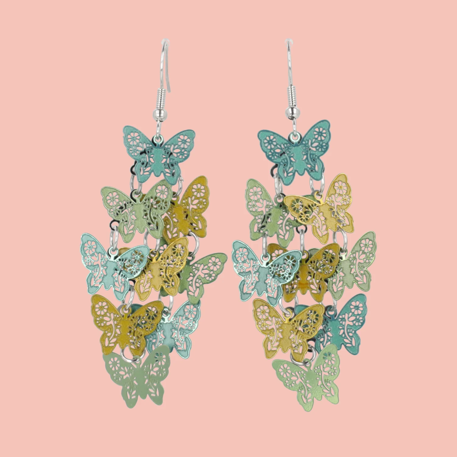 Green Butterfly Earrings - Image 2