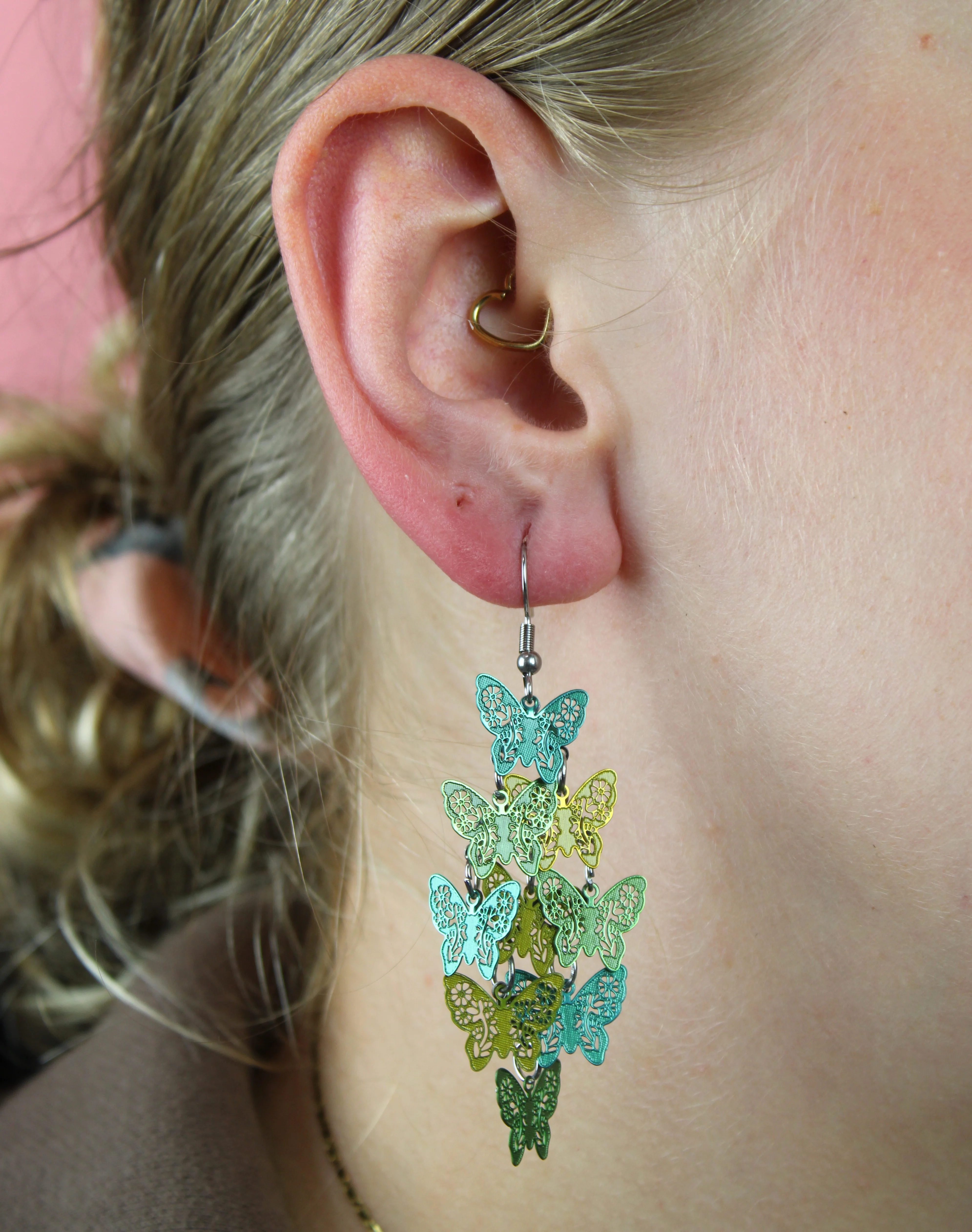 Green Butterfly Earrings - Image 3
