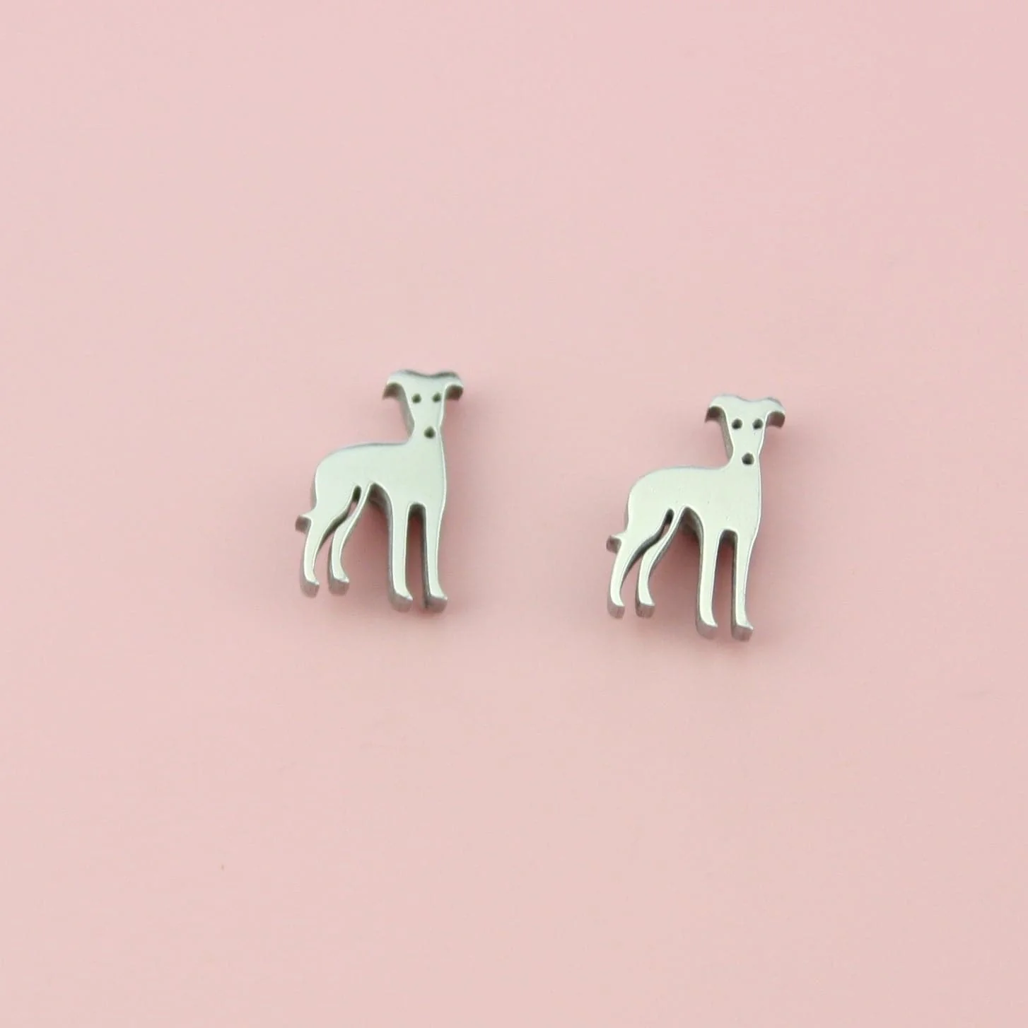 Greyhound Stainless Steel Necklace and Earrings Set - Image 2