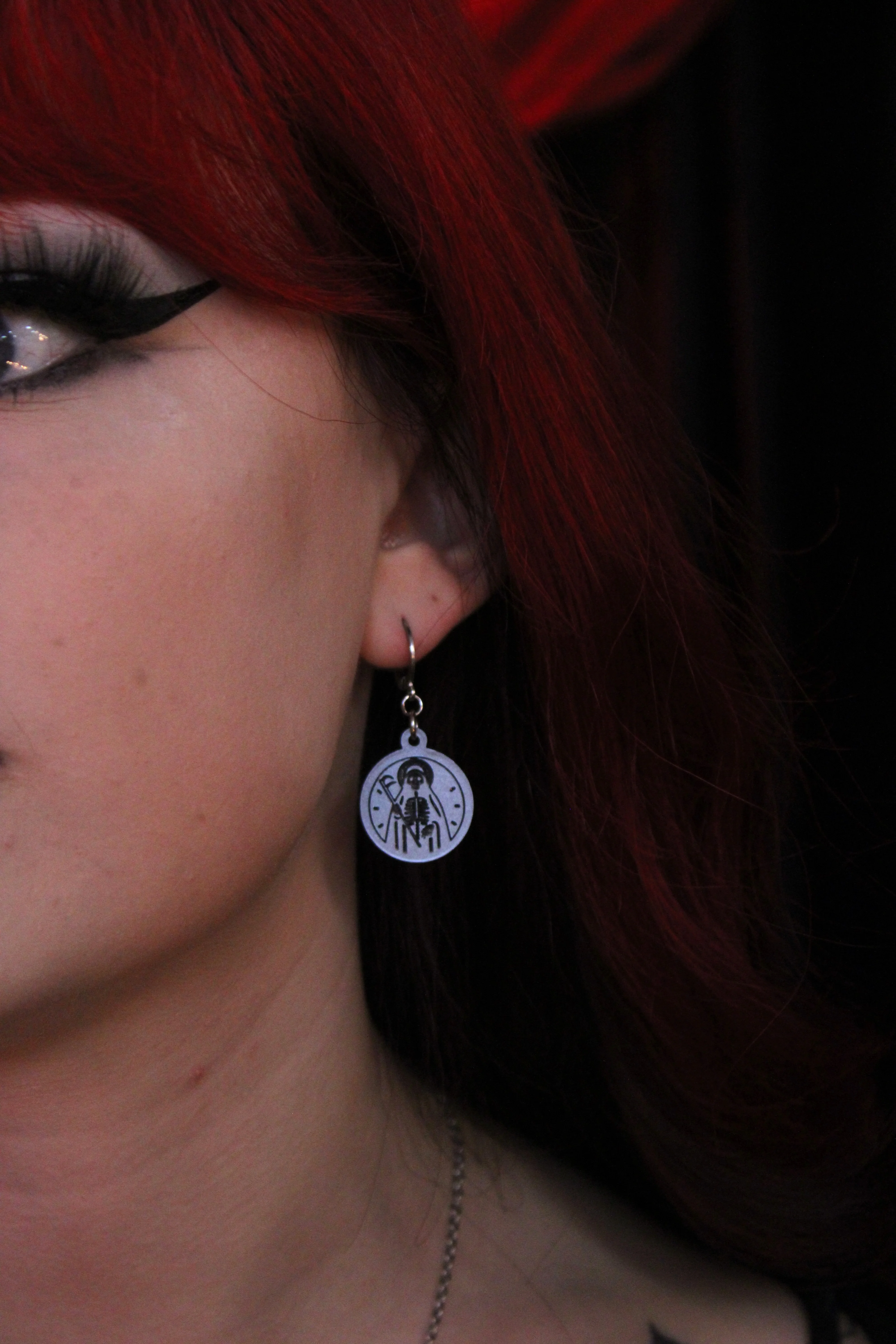 Grim Reaper Huggie Hoop Earrings - Image 2