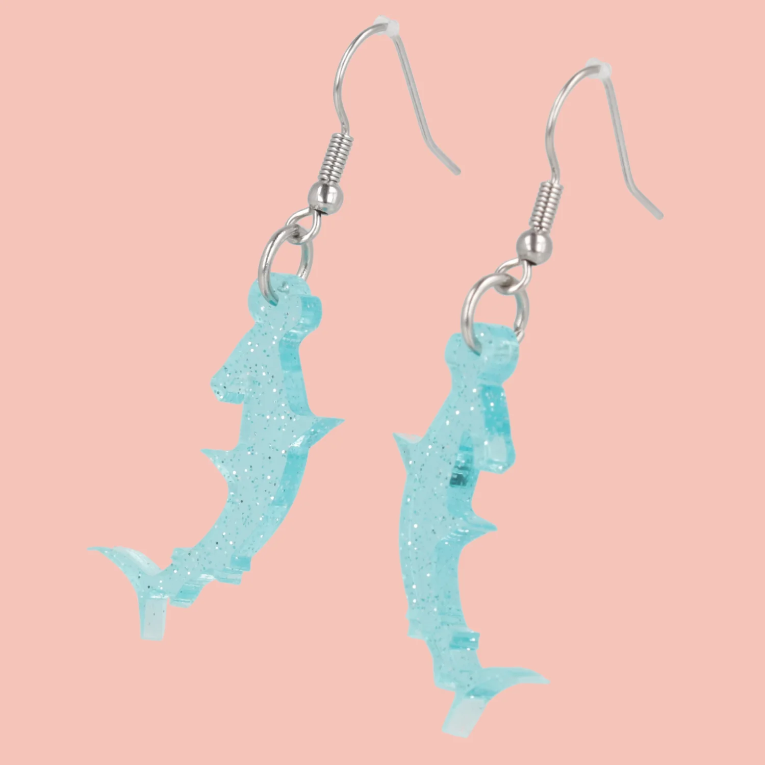 Hammer Time! Glitter Hammerhead Shark Earrings - Image 3