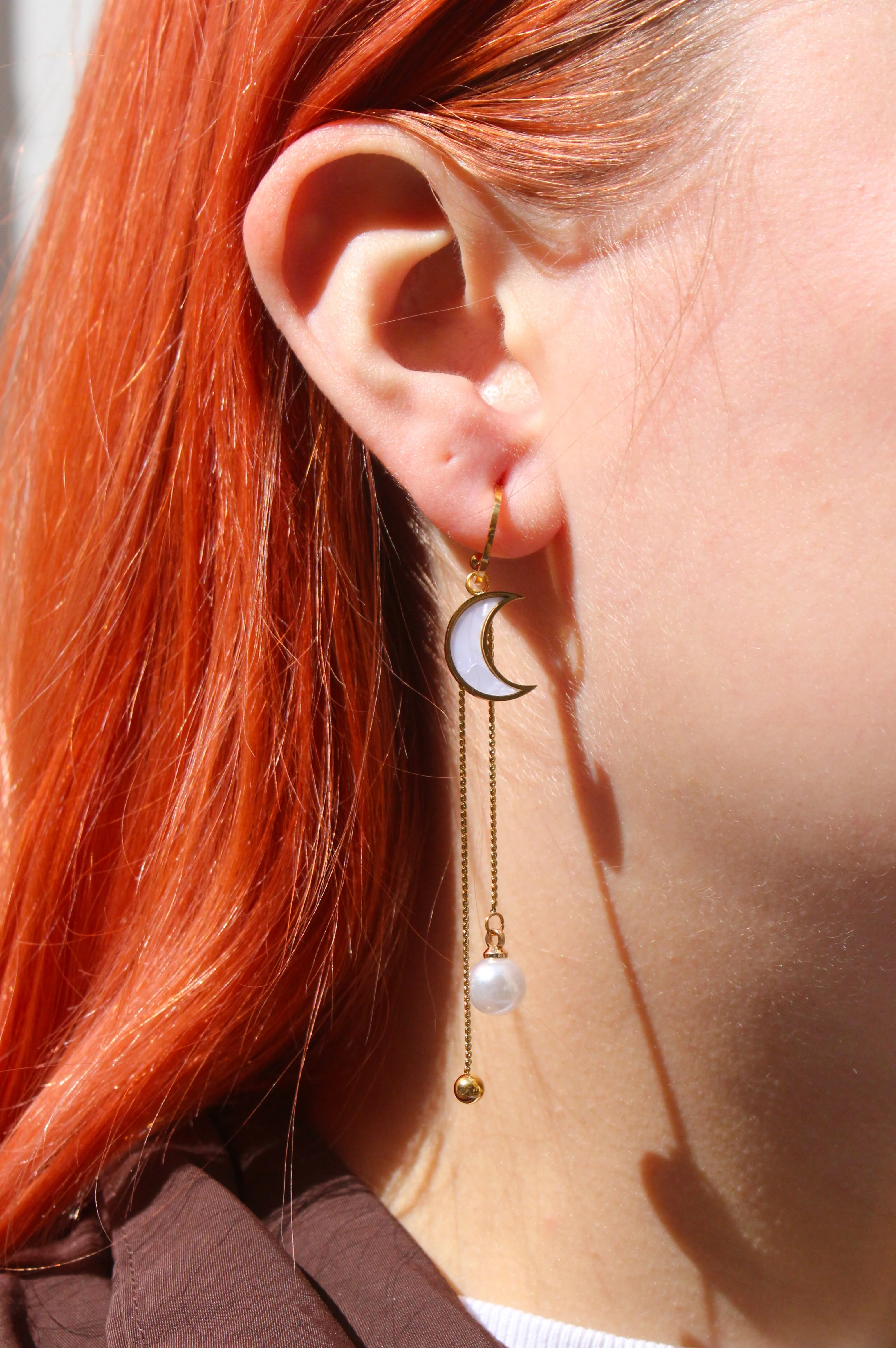 Hanging Star And Moon Earrings - Image 3