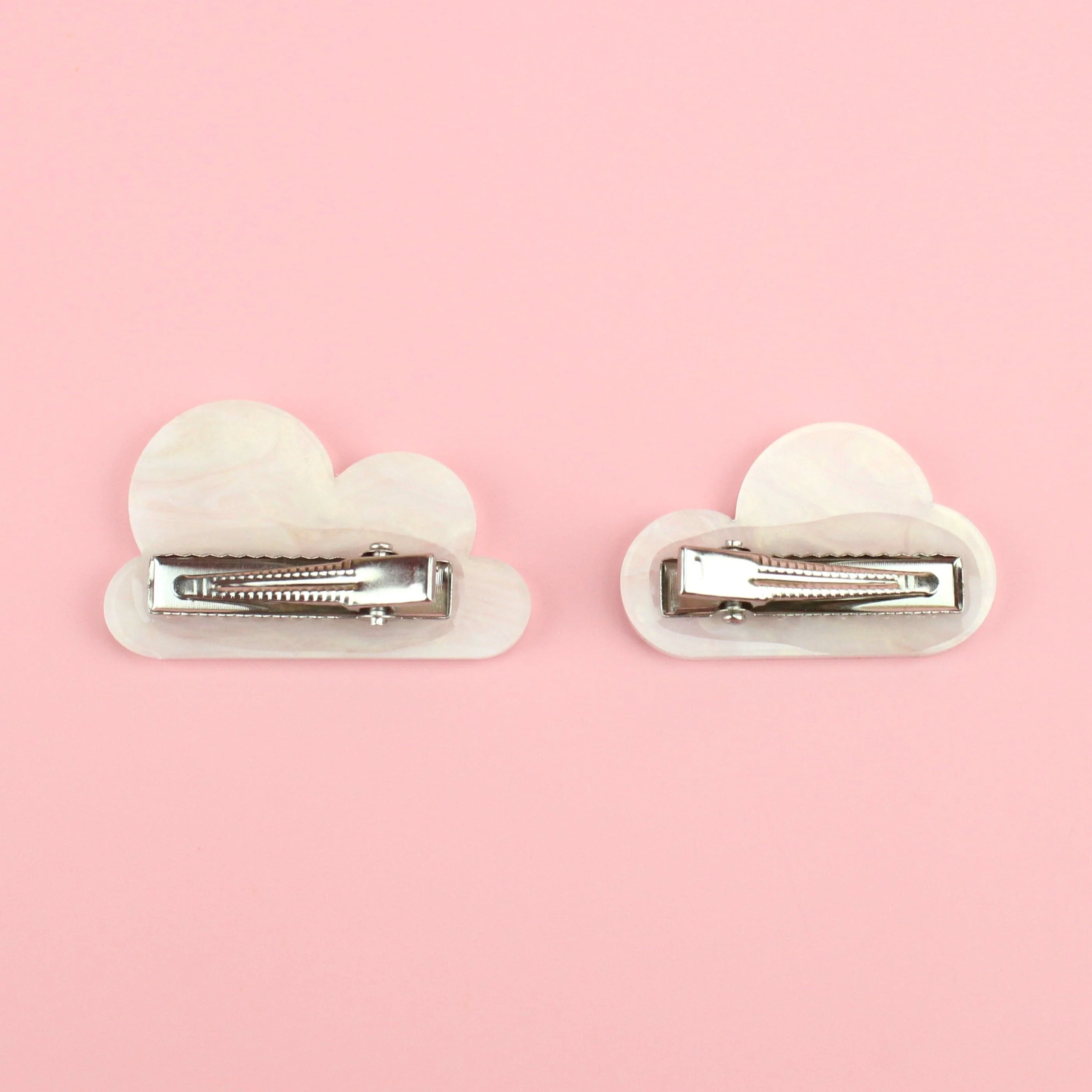 Head In The Clouds Hair Clips In White Marble - Image 3
