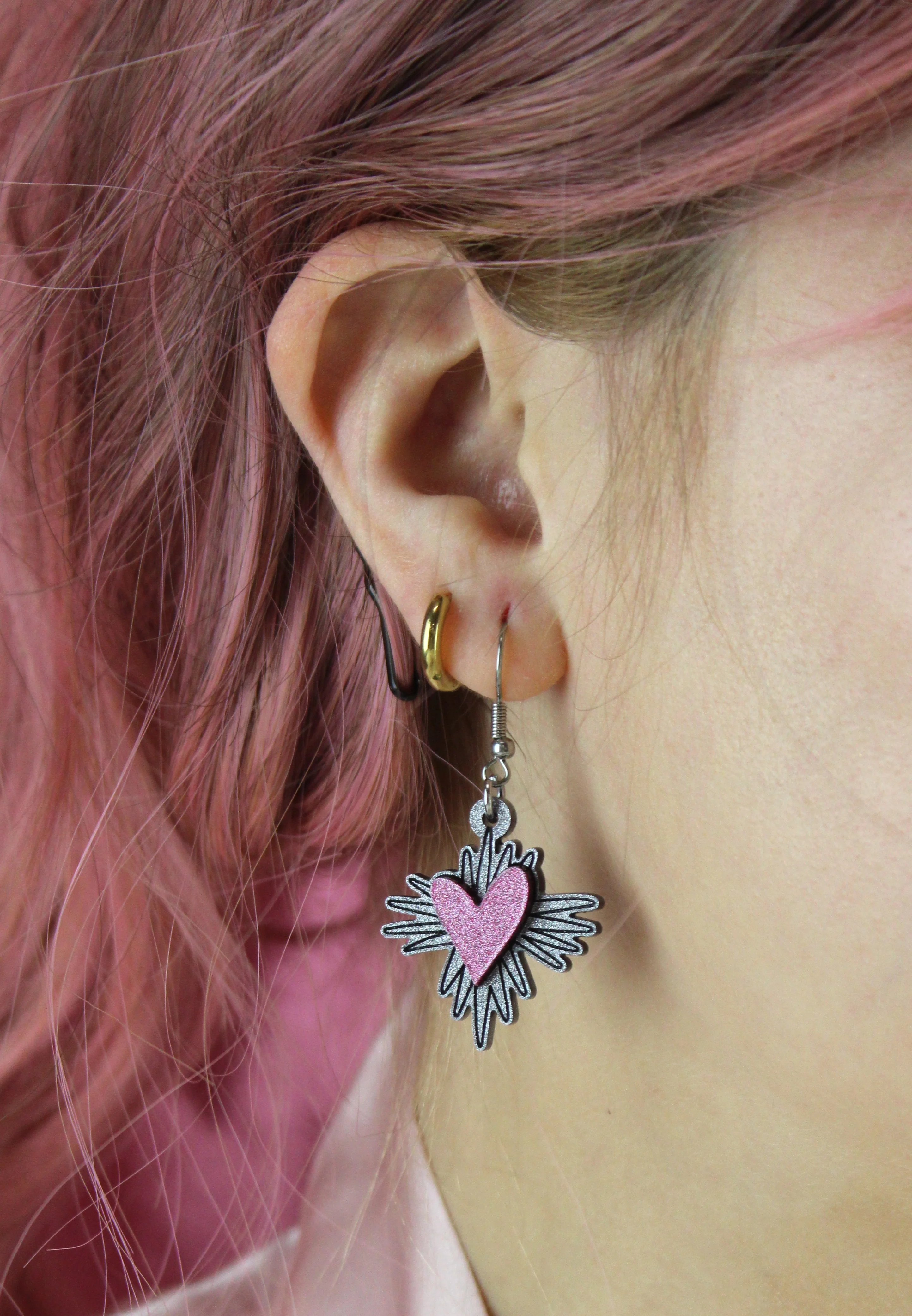 Heart Burst Earrings - Image 2