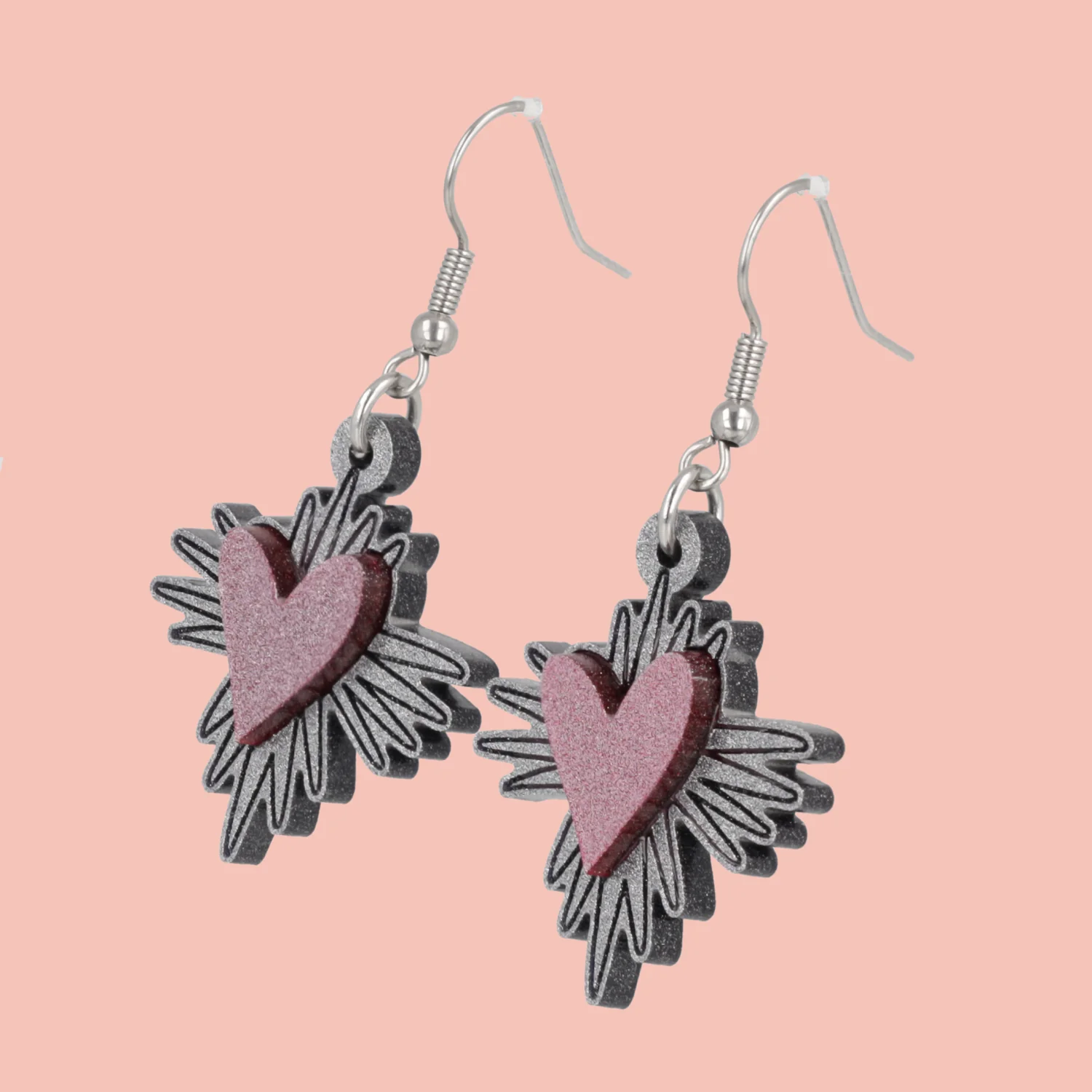 Heart Burst Earrings - Image 3