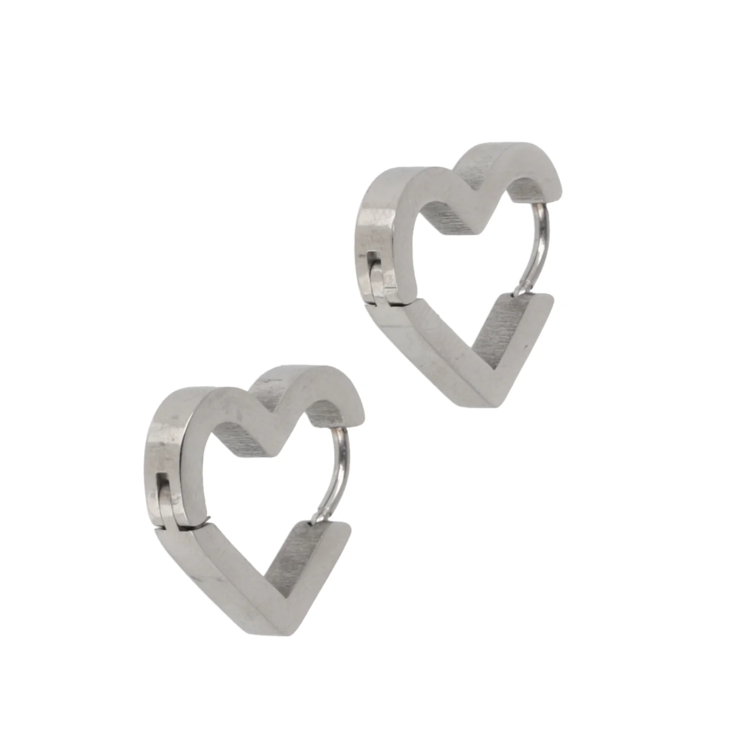 Heart Huggie Hoop Earrings - Image 3