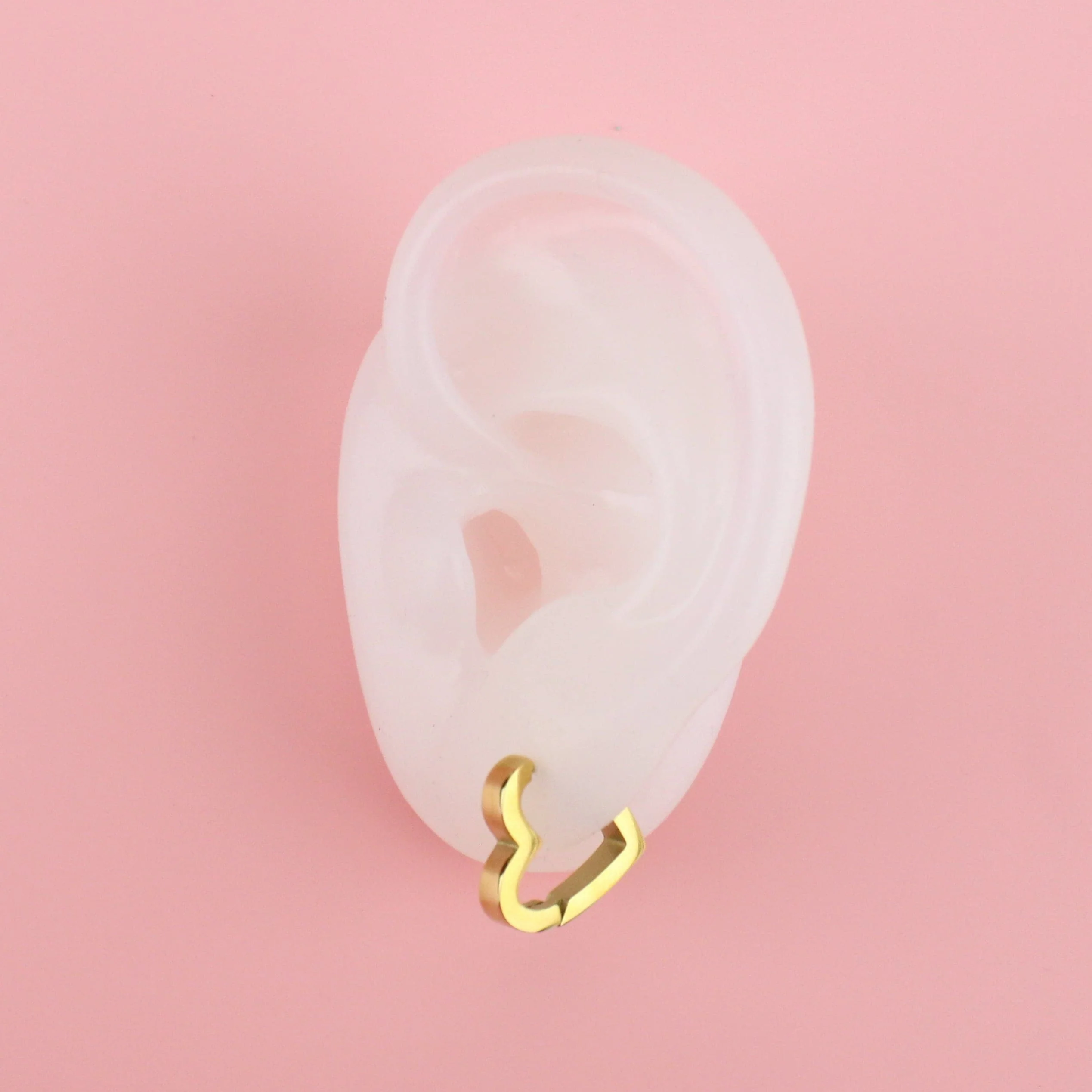 Heart Huggie Hoop Earrings (Gold Plated) - Image 4