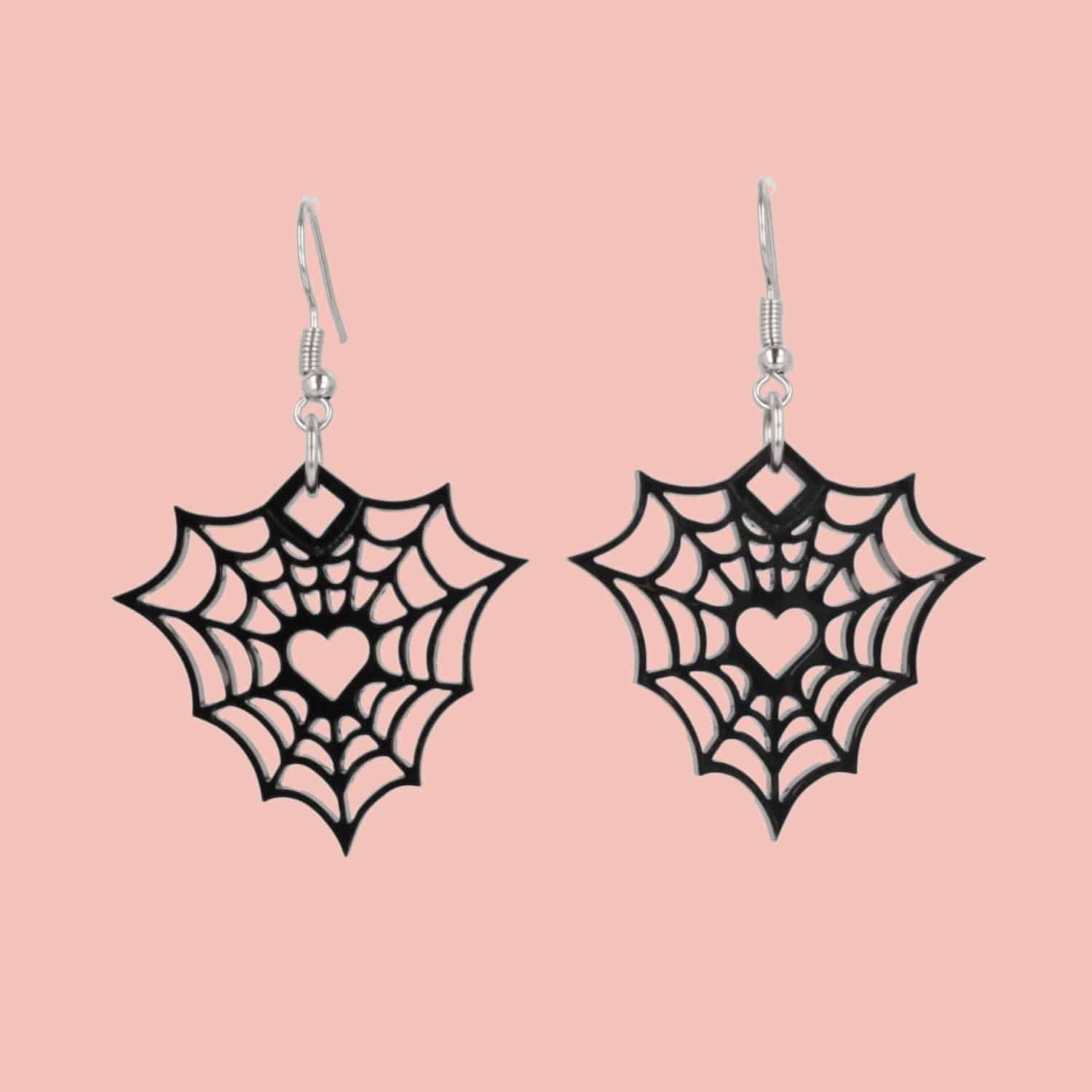Heart Of The Web Earrings