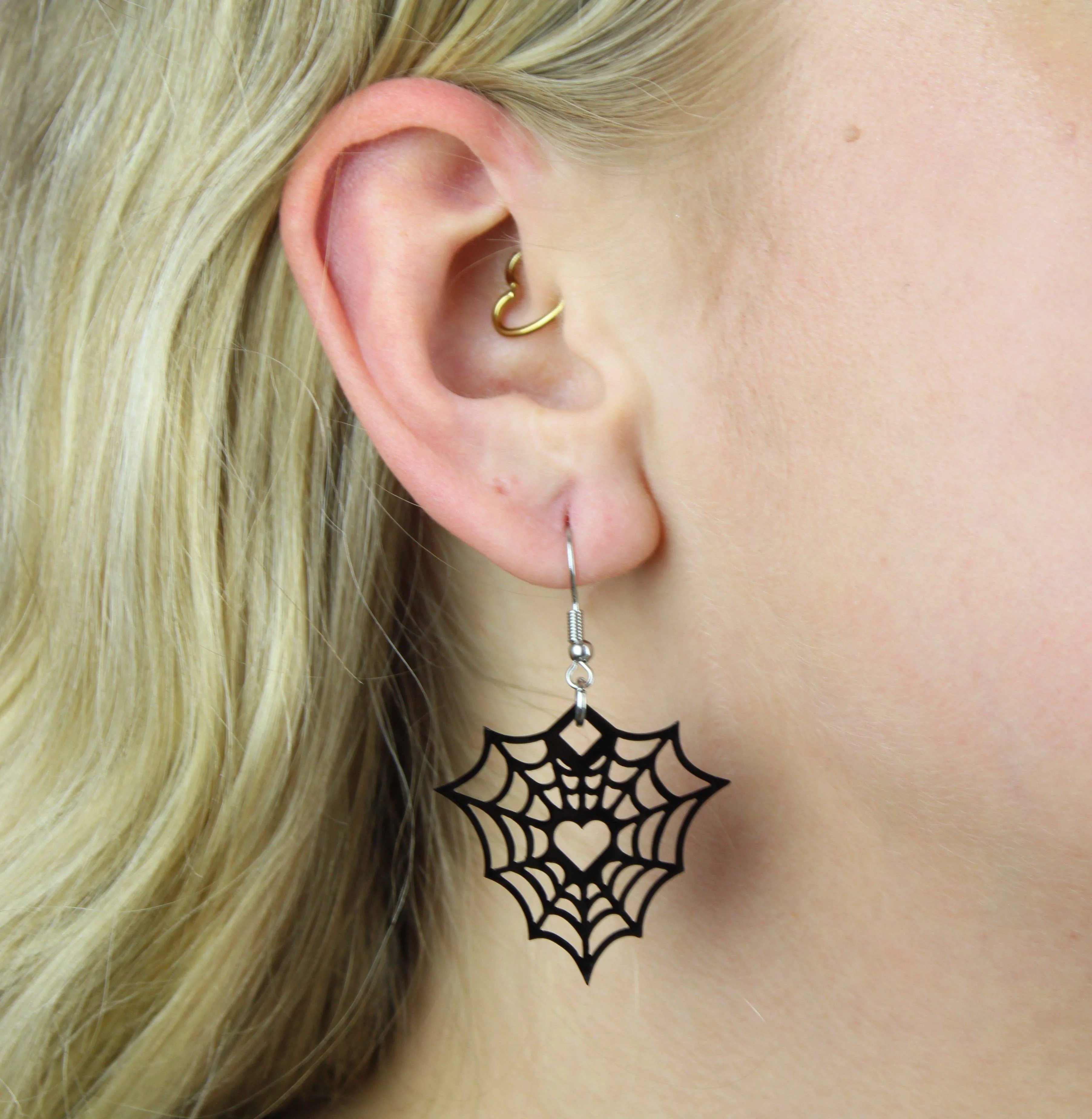 Heart Of The Web Earrings - Image 2
