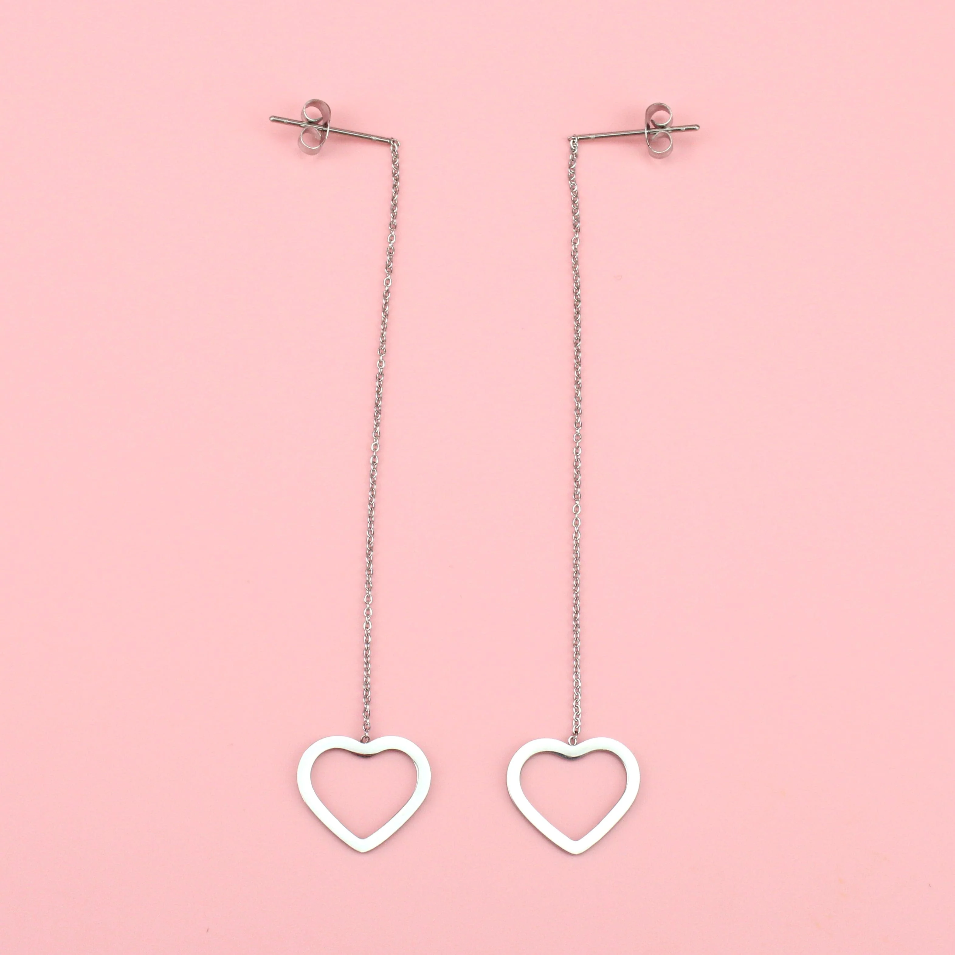Heart Pull Through Earrings - Image 3