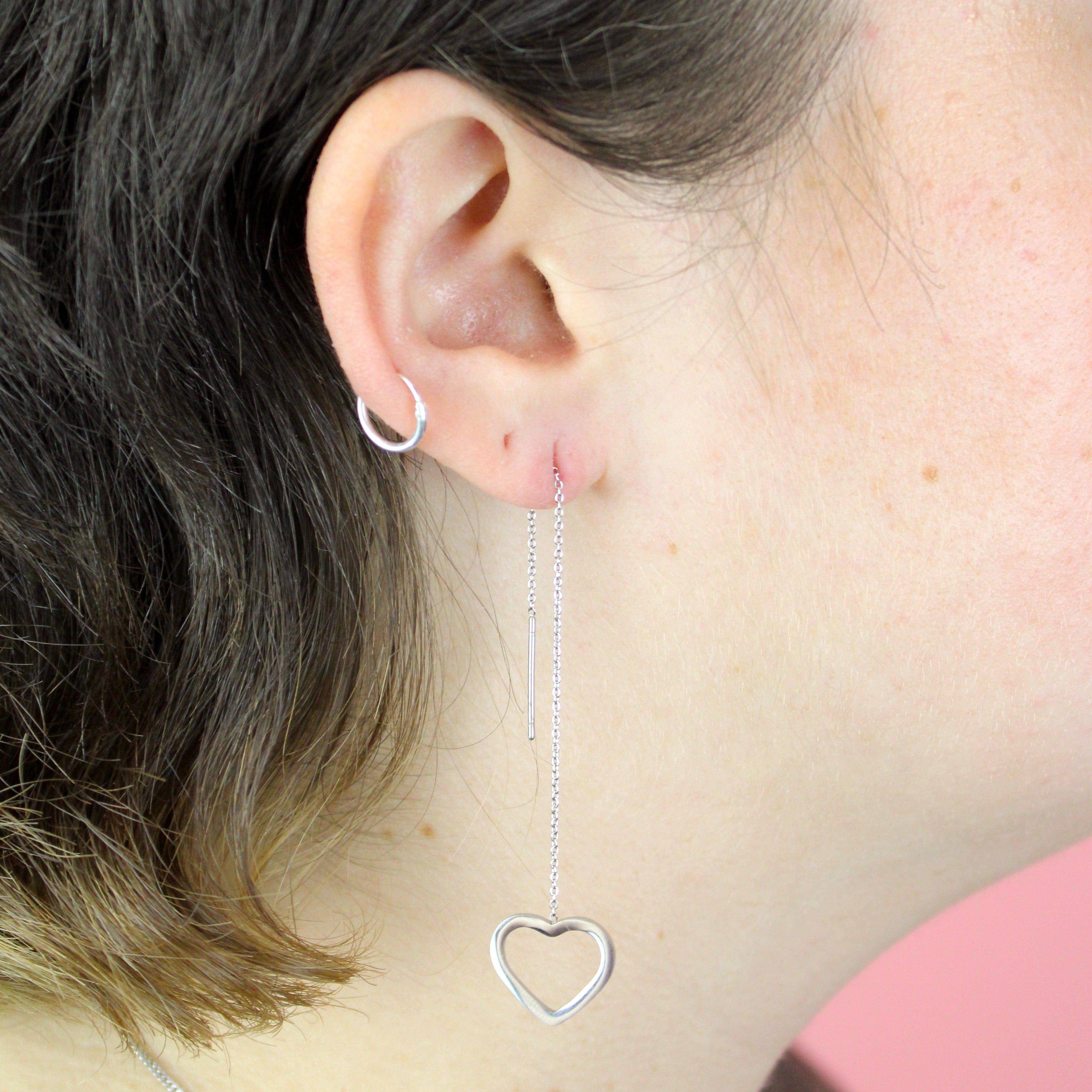 Heart Pull Through Earrings - Image 4
