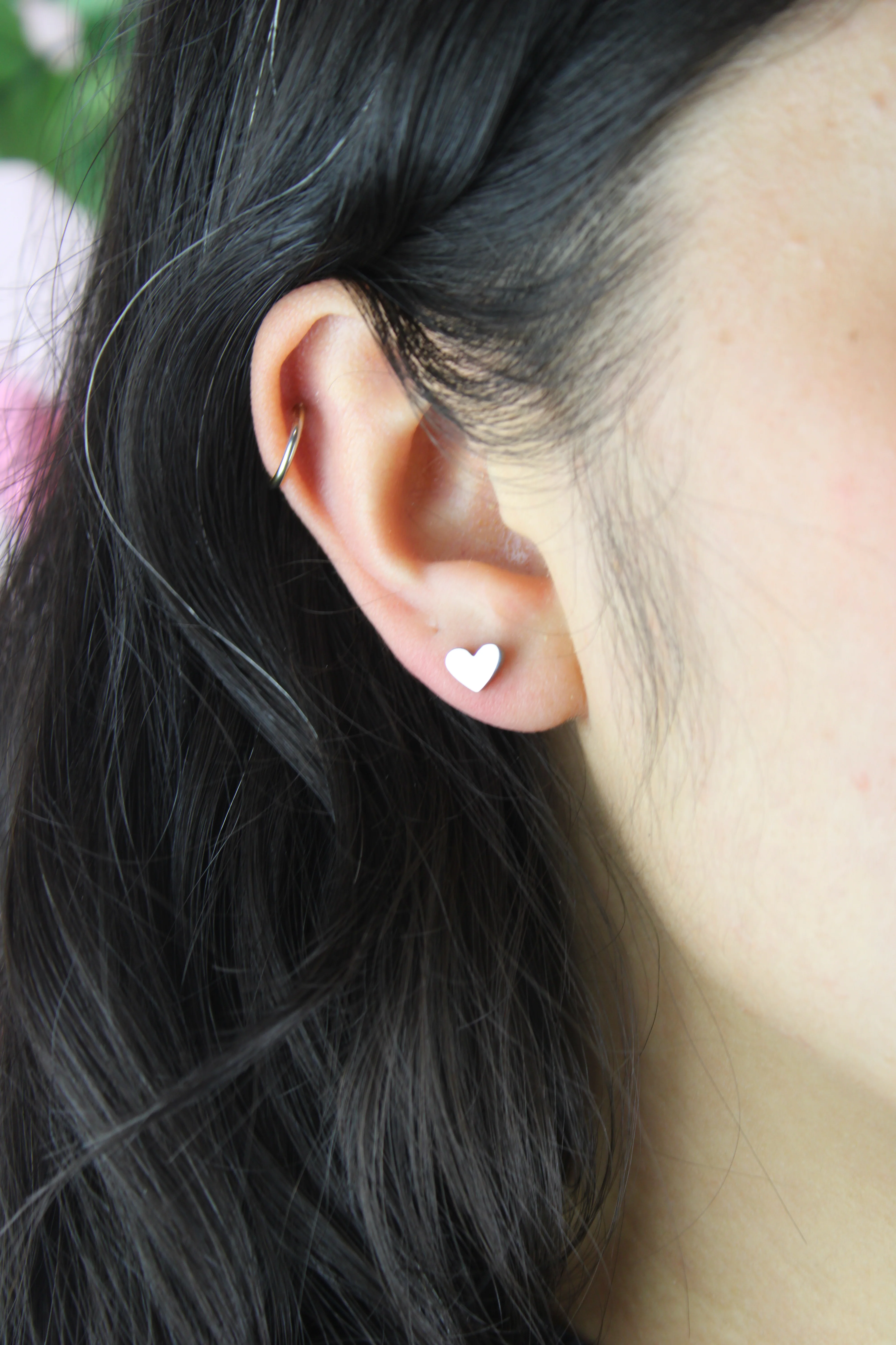 Heart Screw On Stud Earrings - Image 2