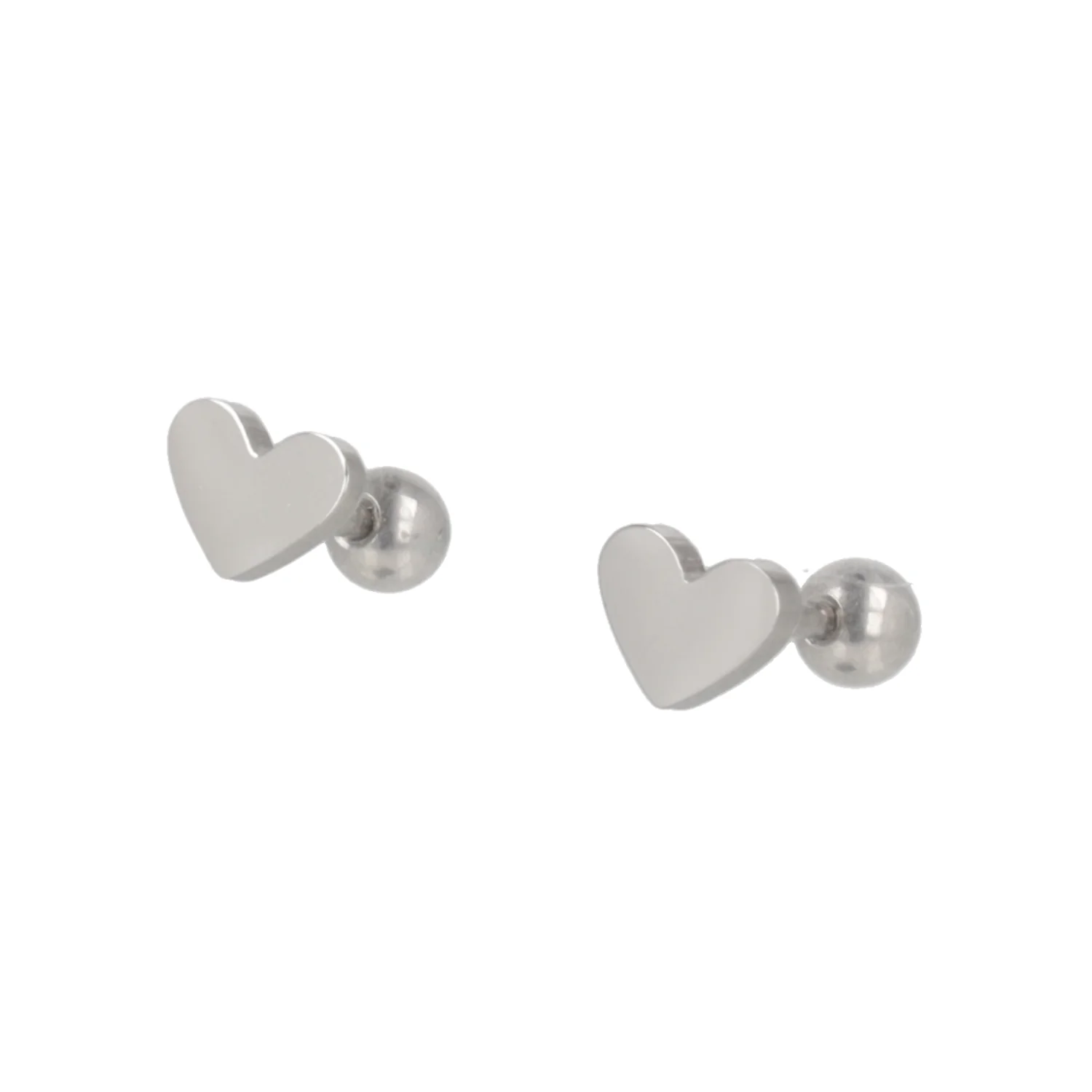 Heart Screw On Stud Earrings - Image 5
