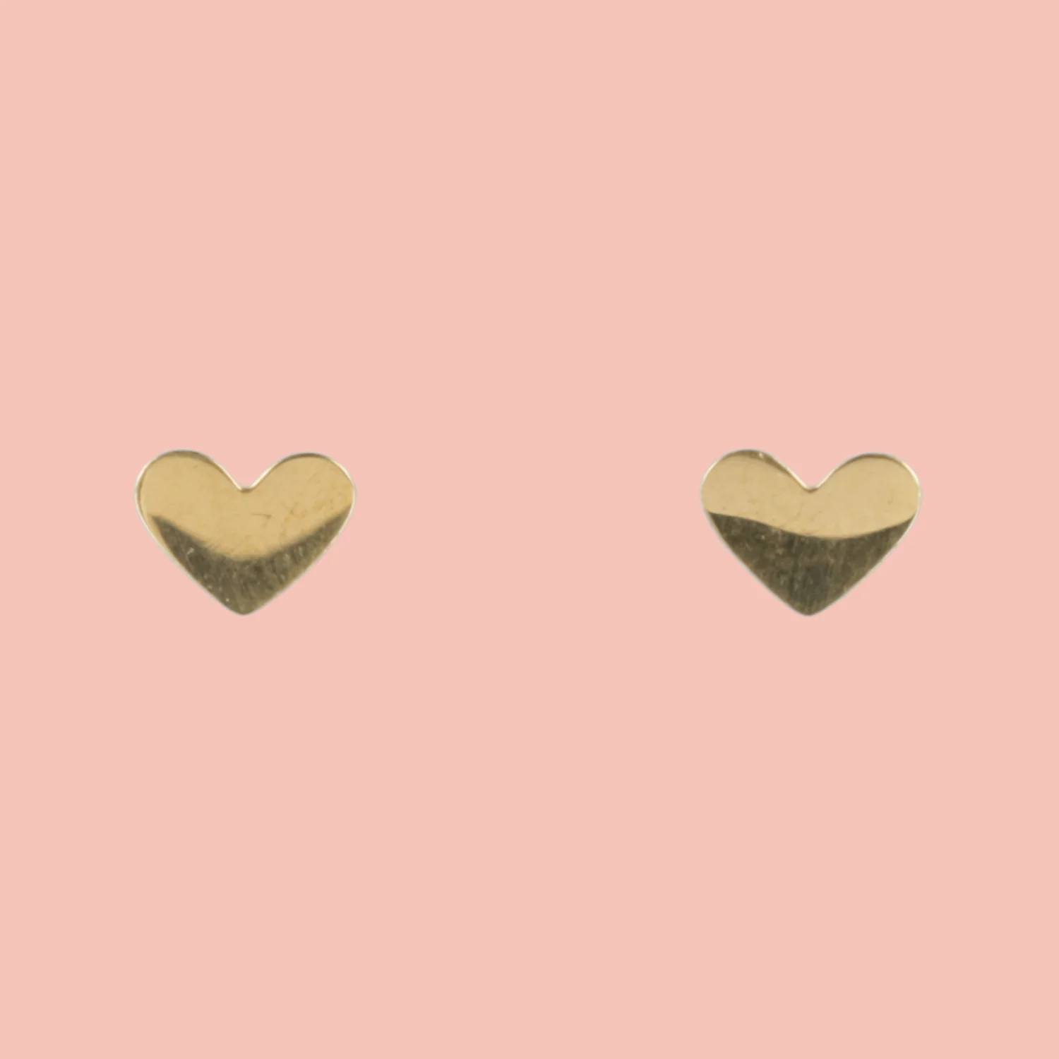 Heart Screw On Stud Earrings - Gold Plated - Image 3