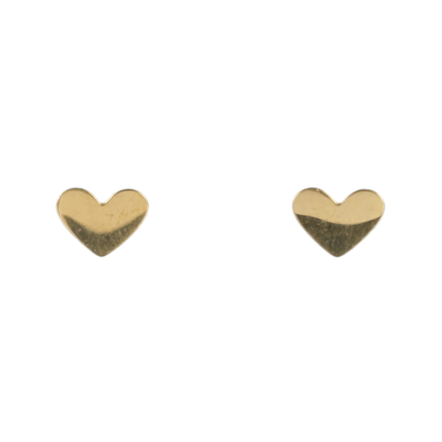 Heart Screw On Stud Earrings - Gold Plated - Image 4