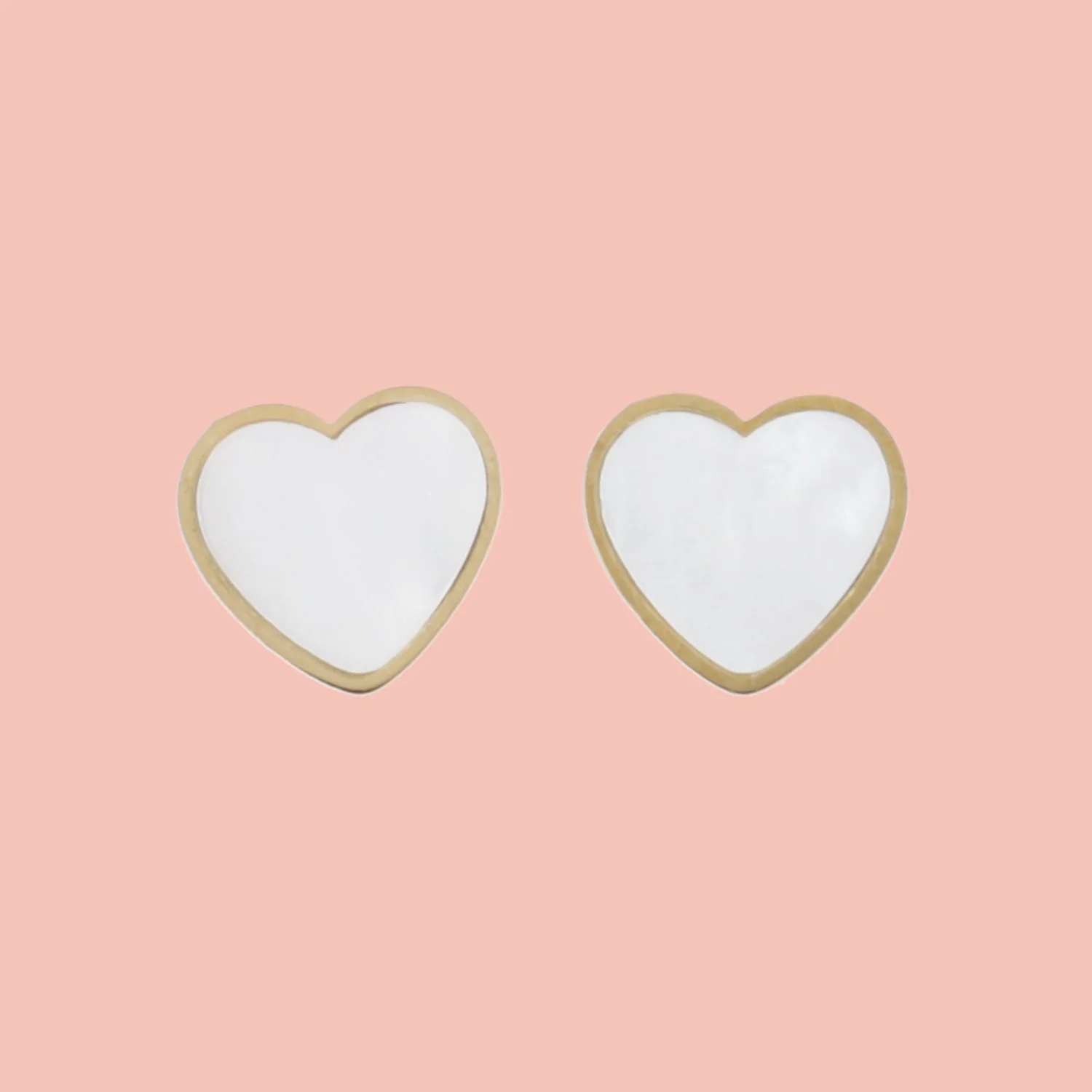 Heart Shell Stud Earrings (Gold Plated)