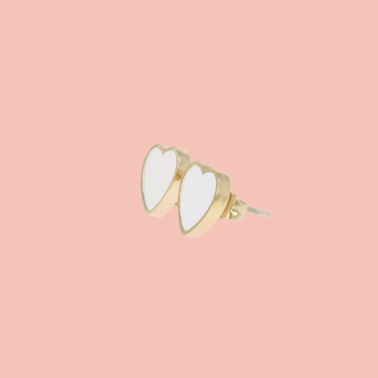 Heart Shell Stud Earrings (Gold Plated) - Image 3