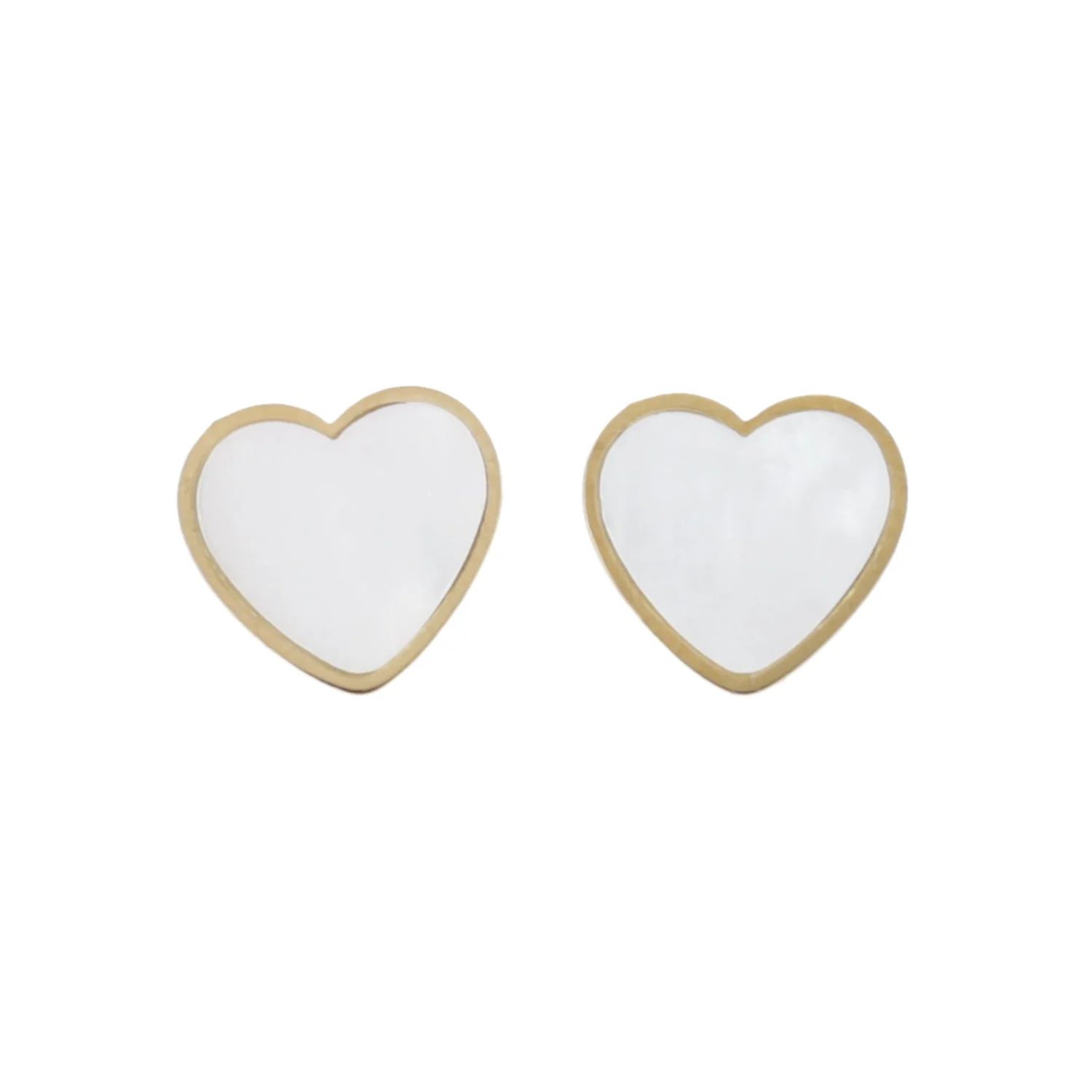 Heart Shell Stud Earrings (Gold Plated) - Image 4