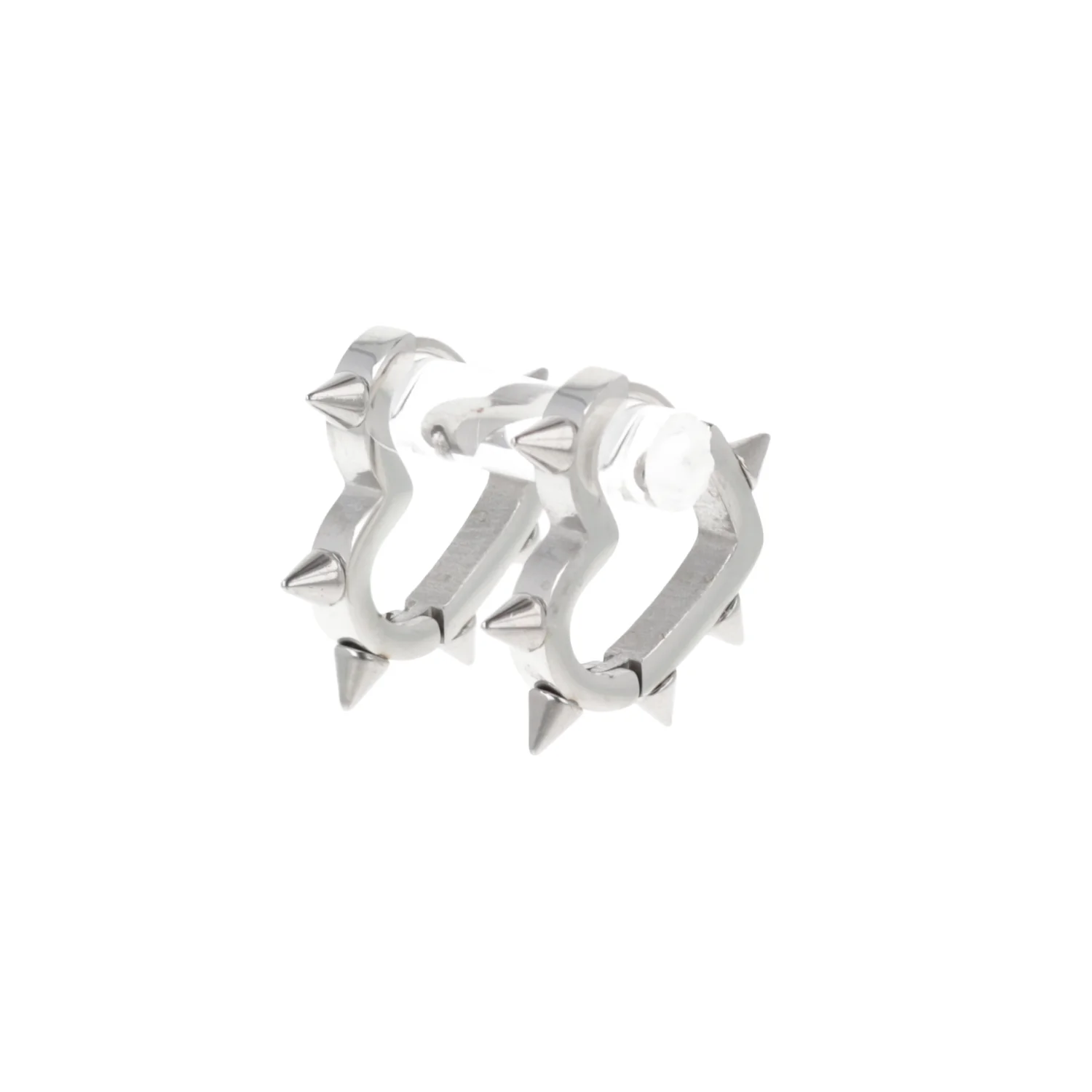 Heart Spike Huggie Hoop Earrings - Image 10