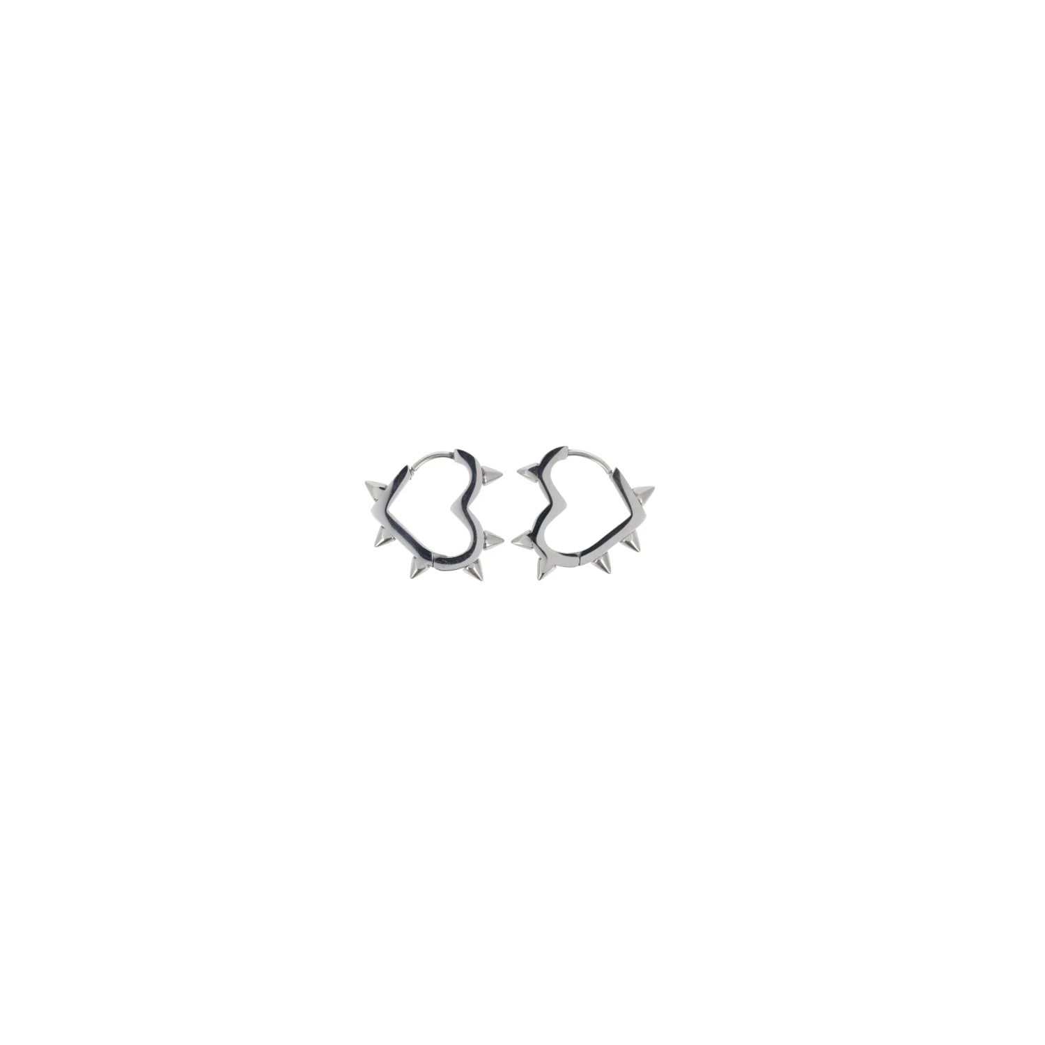 Heart Spike Huggie Hoop Earrings - Image 7