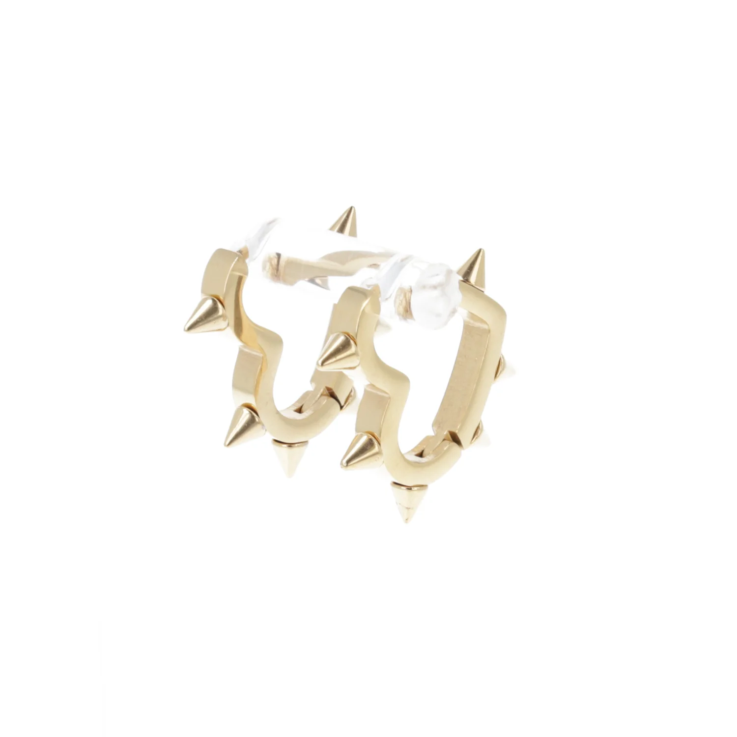 Heart Spike Huggie Hoop Earrings (Gold Plated) - Image 10