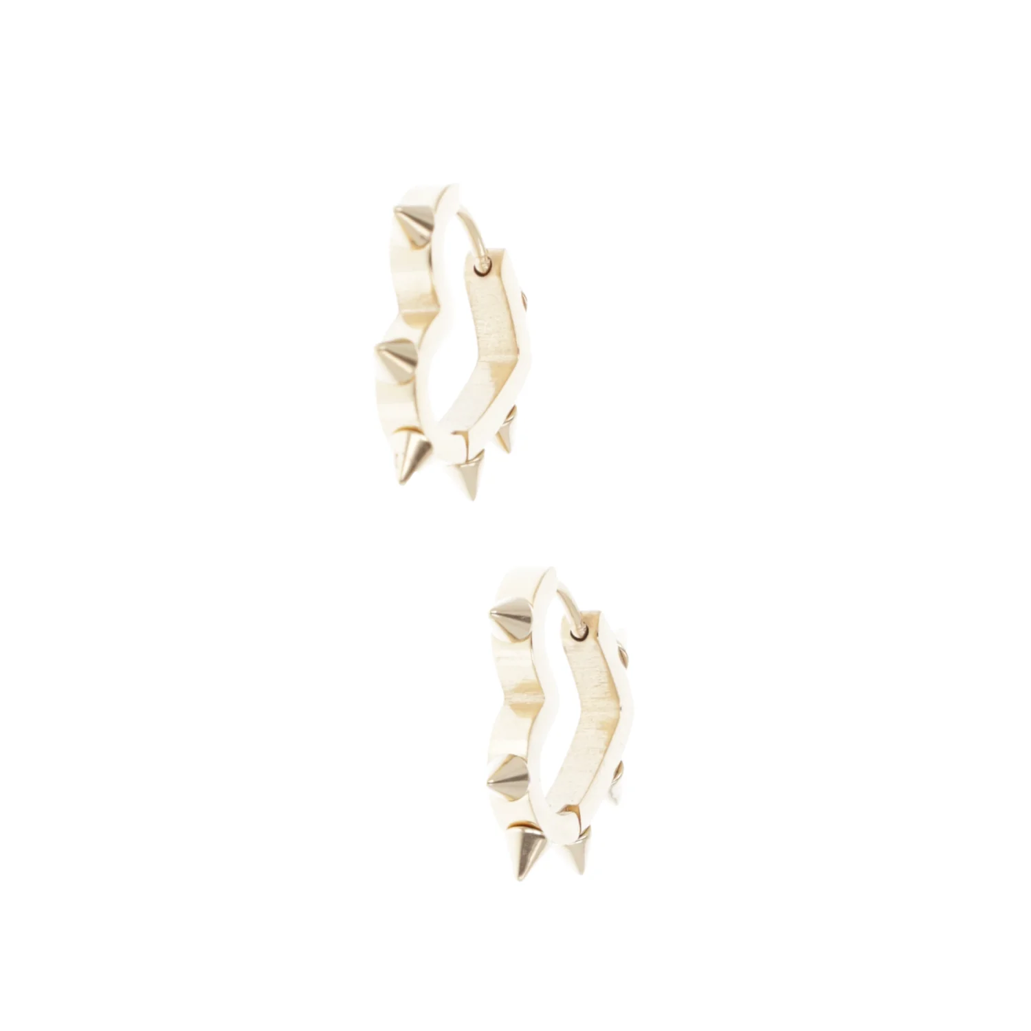 Heart Spike Huggie Hoop Earrings (Gold Plated) - Image 7
