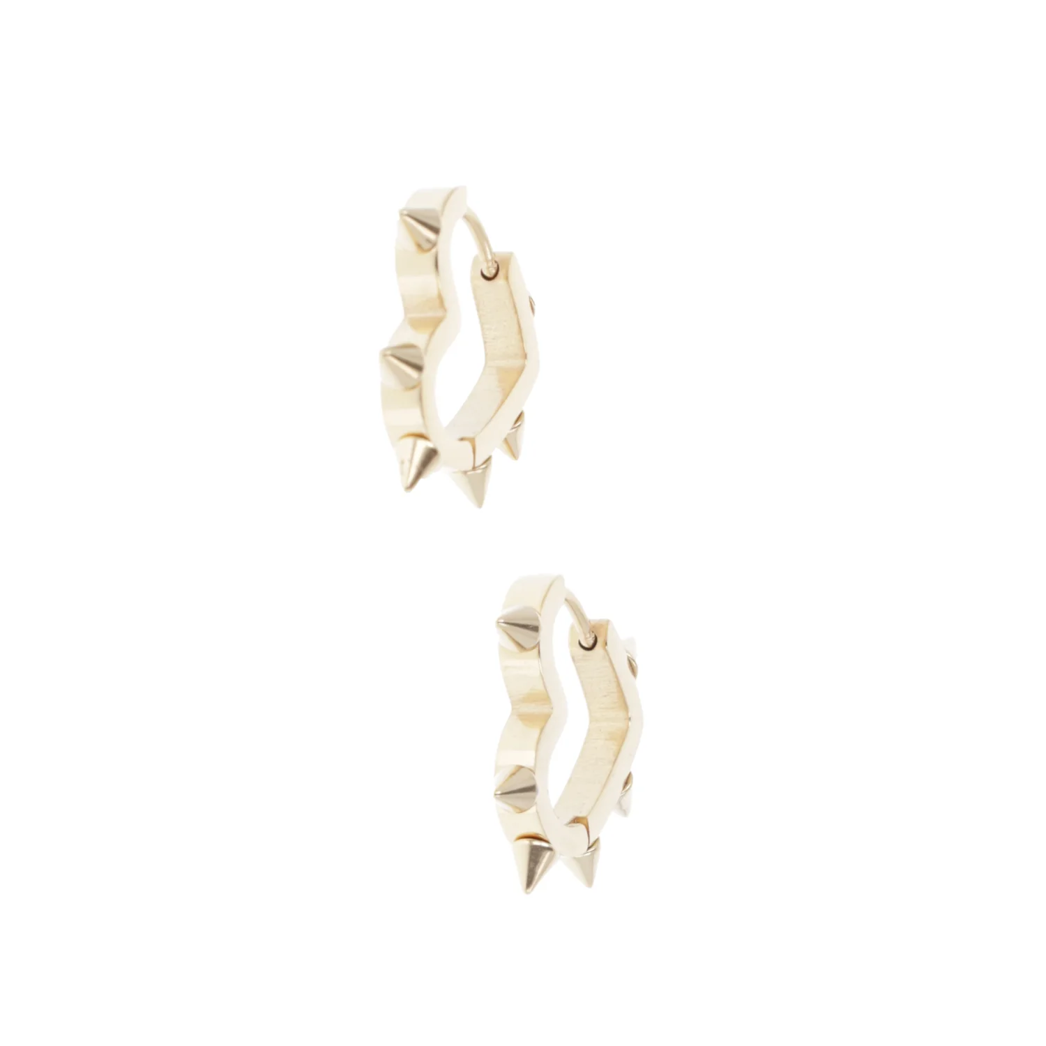 Heart Spike Huggie Hoop Earrings (Gold Plated) - Image 9