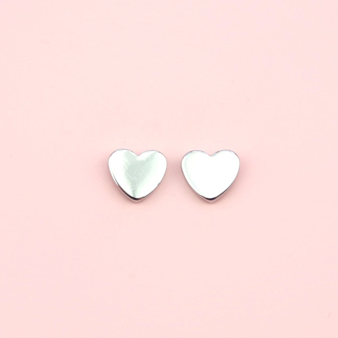 Heart Stud Earrings (Stainless Steel) - Image 2