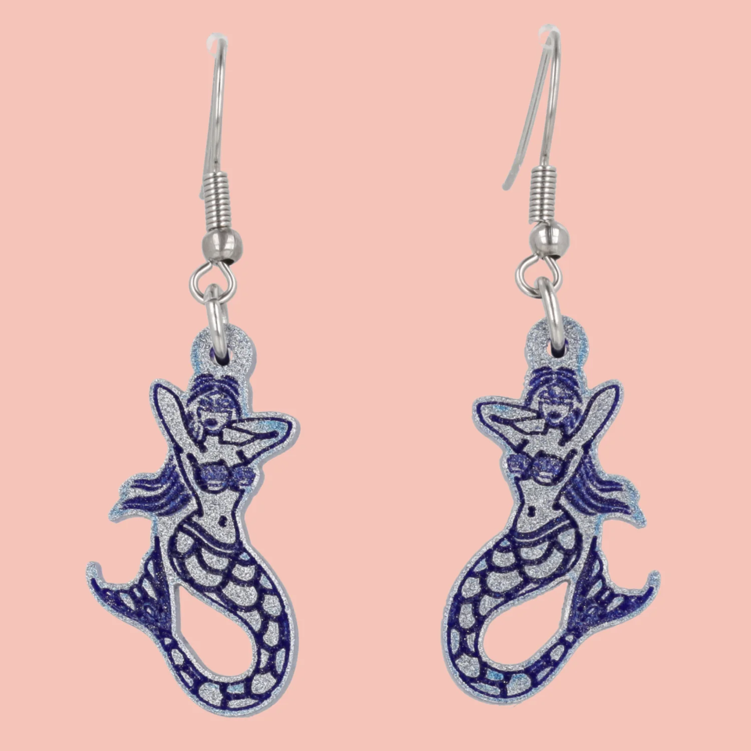 Hello Sailor! Mermaid Earrings - Blue