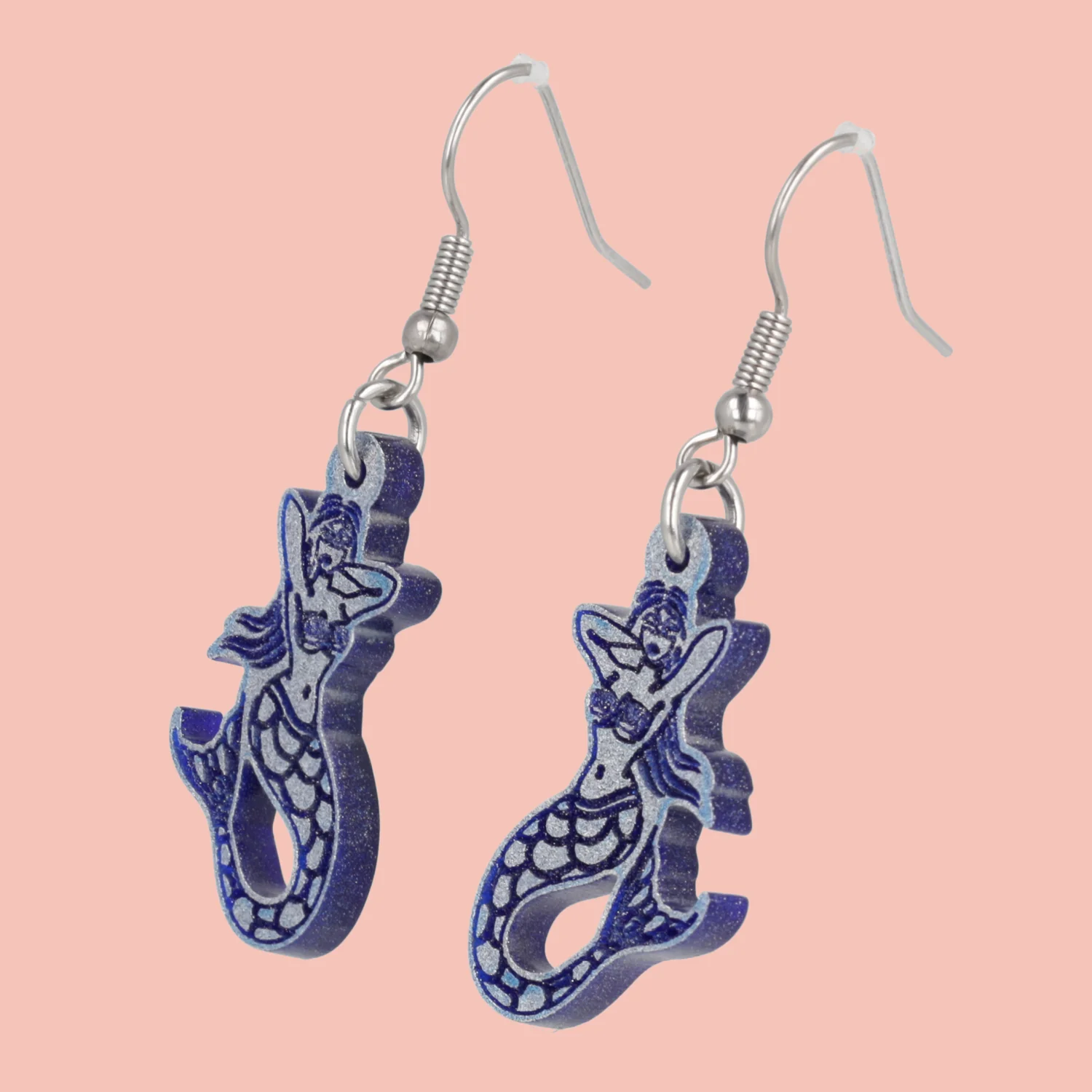 Hello Sailor! Mermaid Earrings - Blue - Image 3