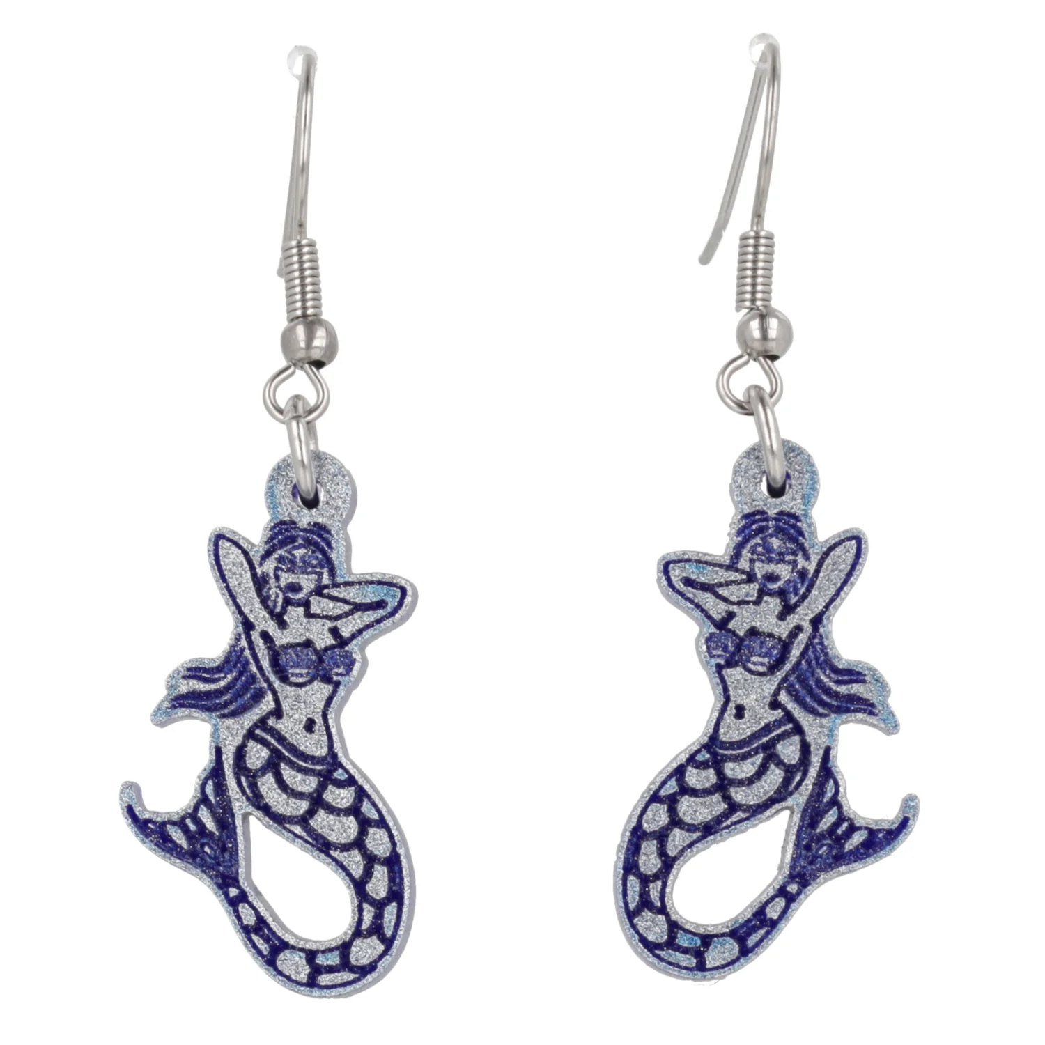 Hello Sailor! Mermaid Earrings - Blue - Image 6