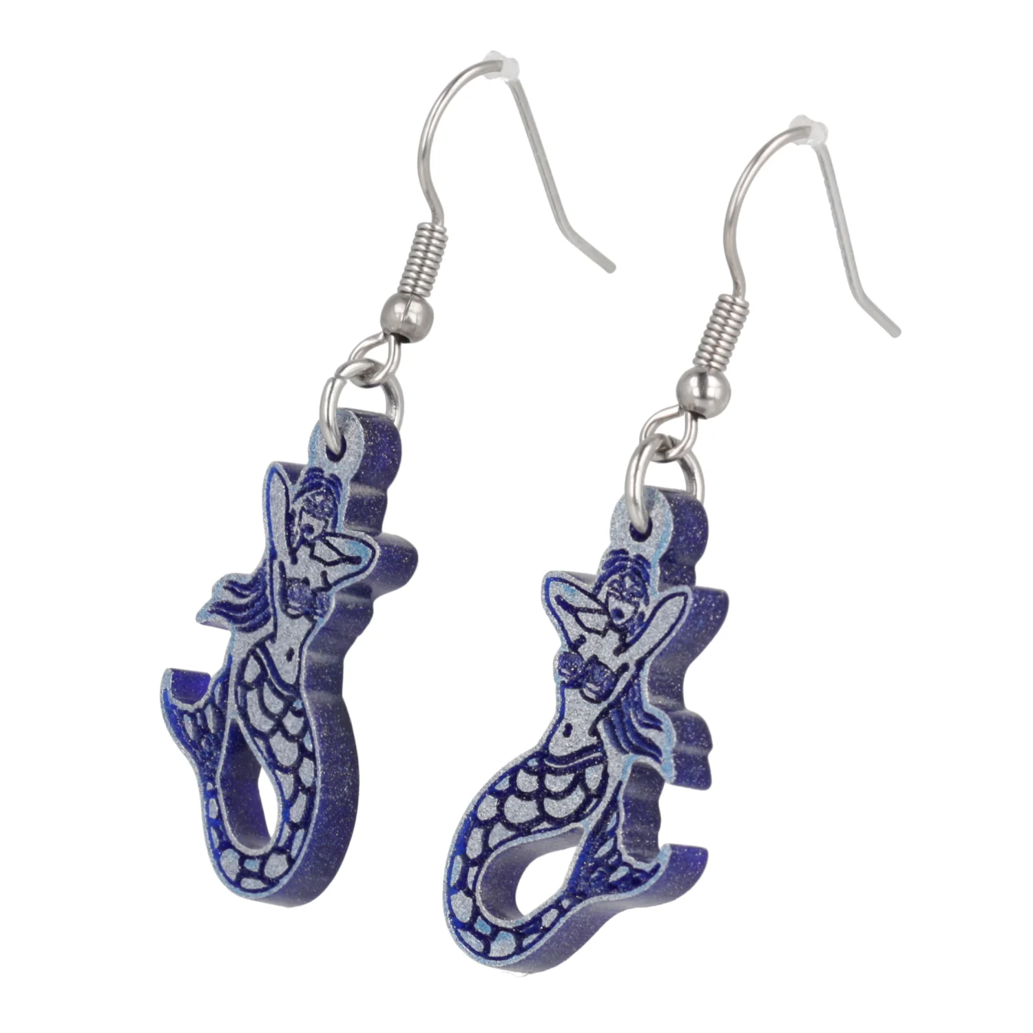 Hello Sailor! Mermaid Earrings - Blue - Image 8