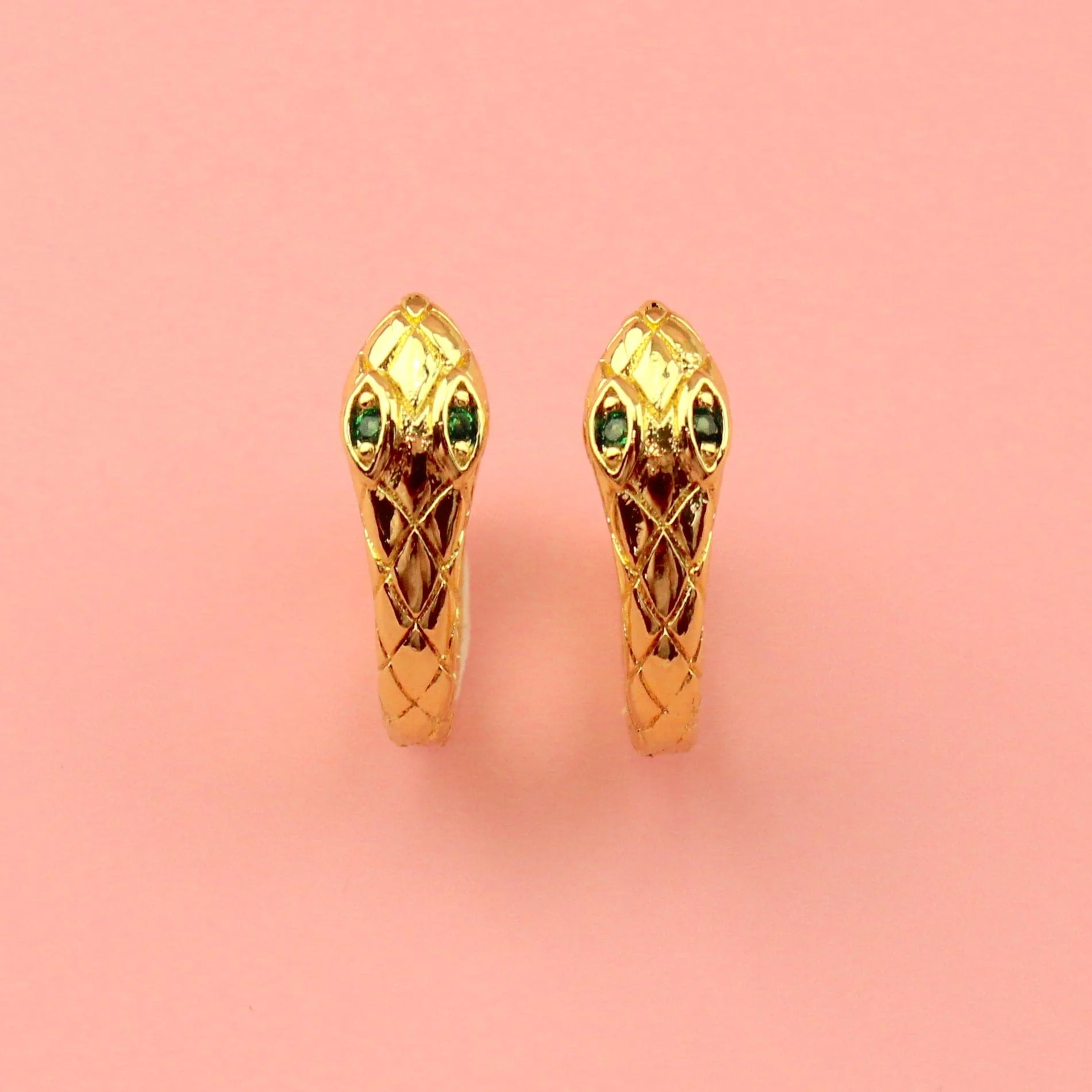 Hers or Hiss Snake Hoop Earrings (Gold Plated)