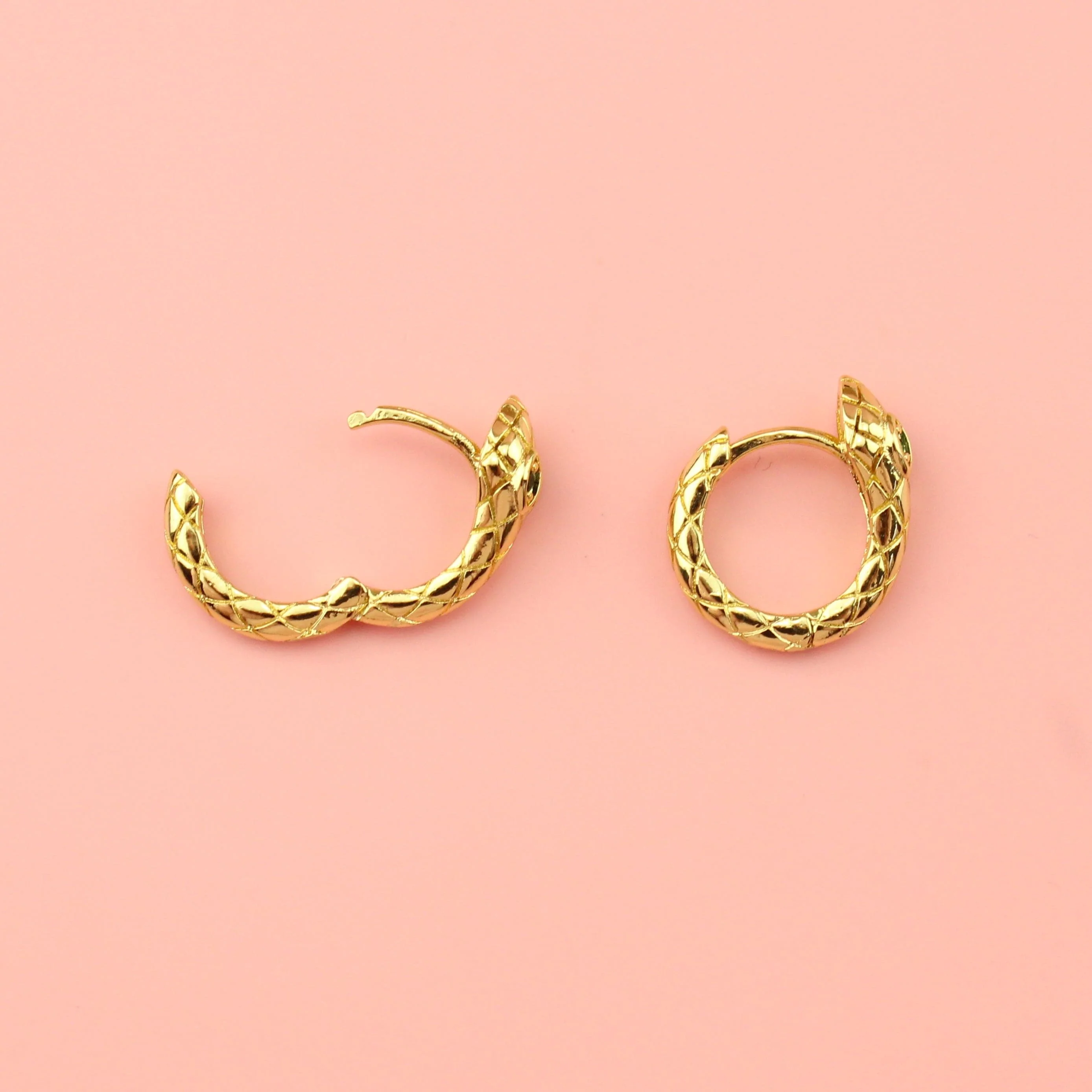 Hers or Hiss Snake Hoop Earrings (Gold Plated) - Image 2