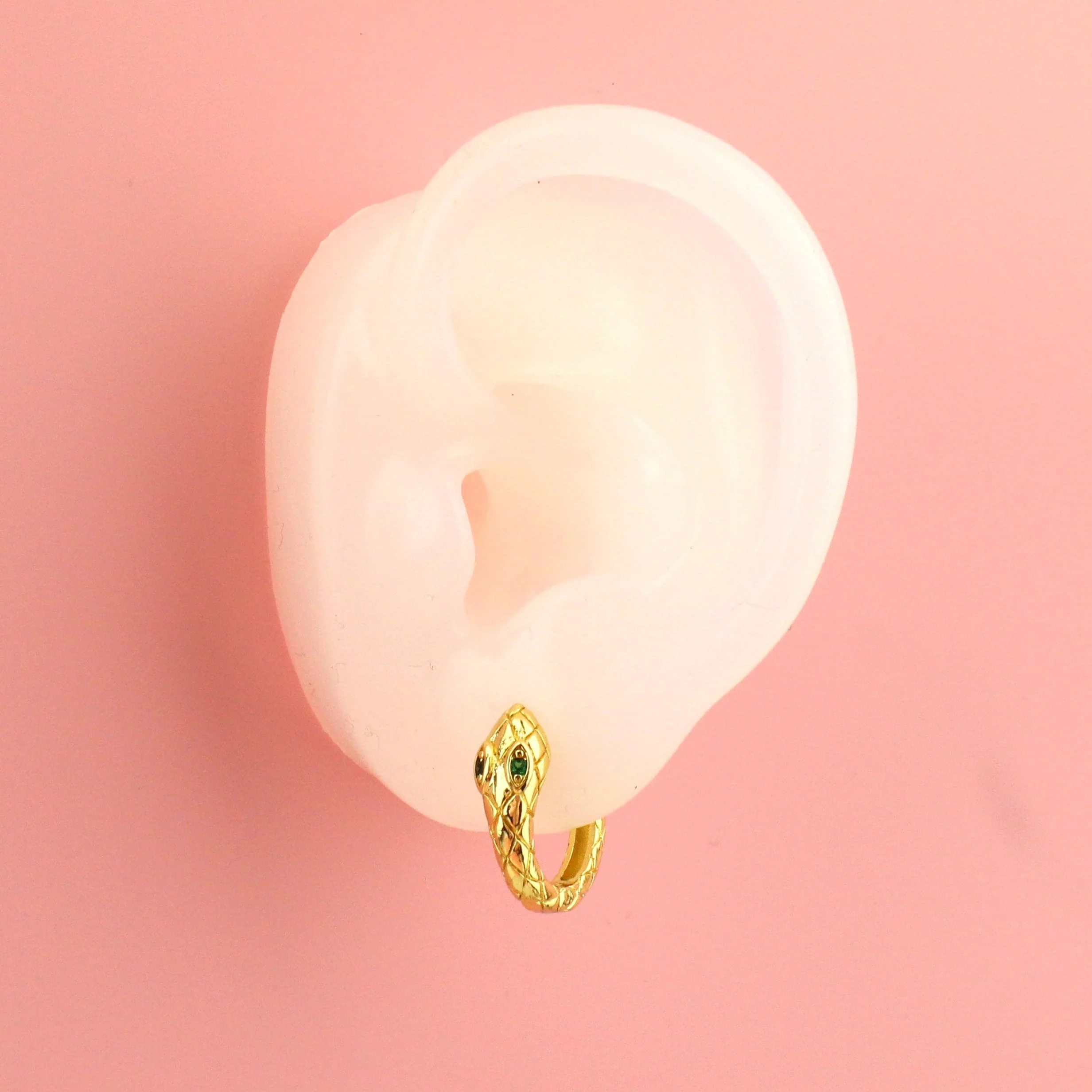 Hers or Hiss Snake Hoop Earrings (Gold Plated) - Image 3