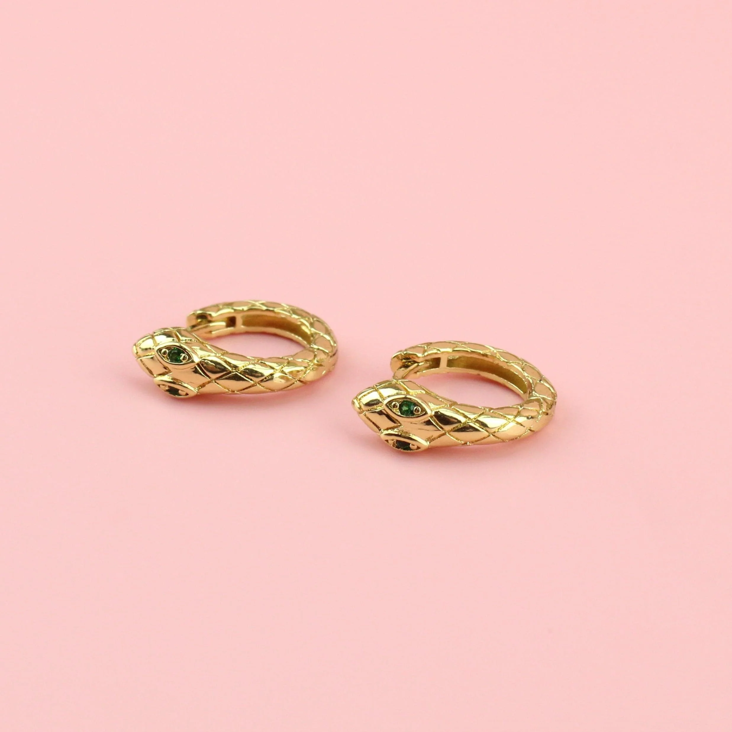 Hers or Hiss Snake Hoop Earrings (Gold Plated) - Image 4