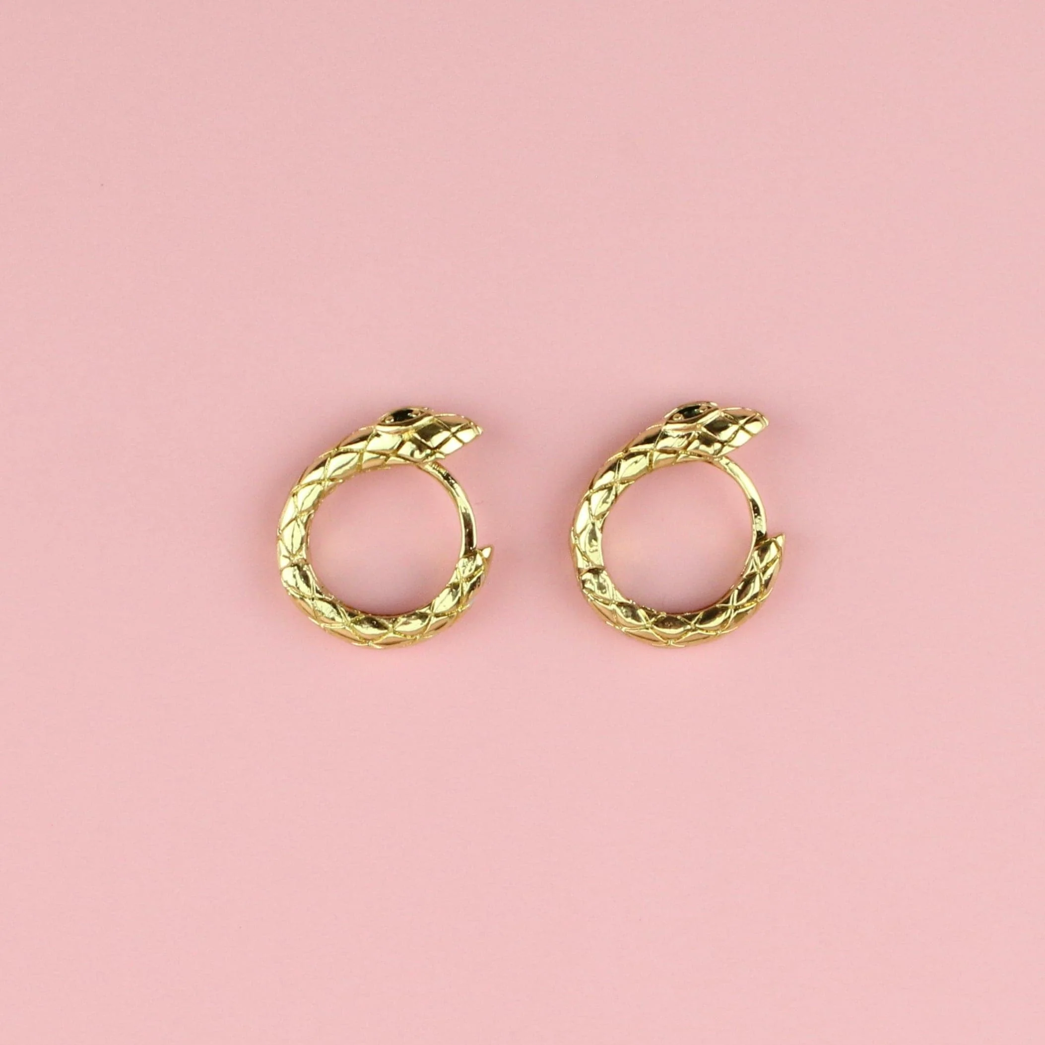 Hers or Hiss Snake Hoop Earrings (Gold Plated) - Image 5