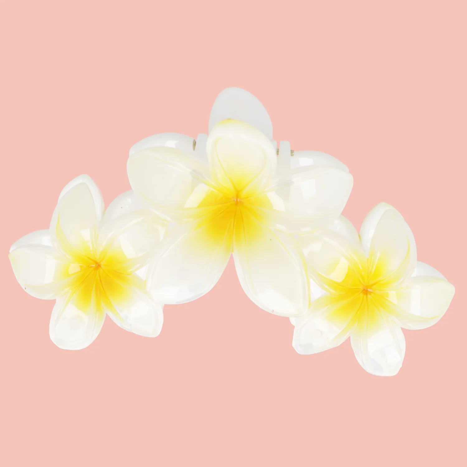 Hibiscus Flower Trio Hair Clip - Yellow
