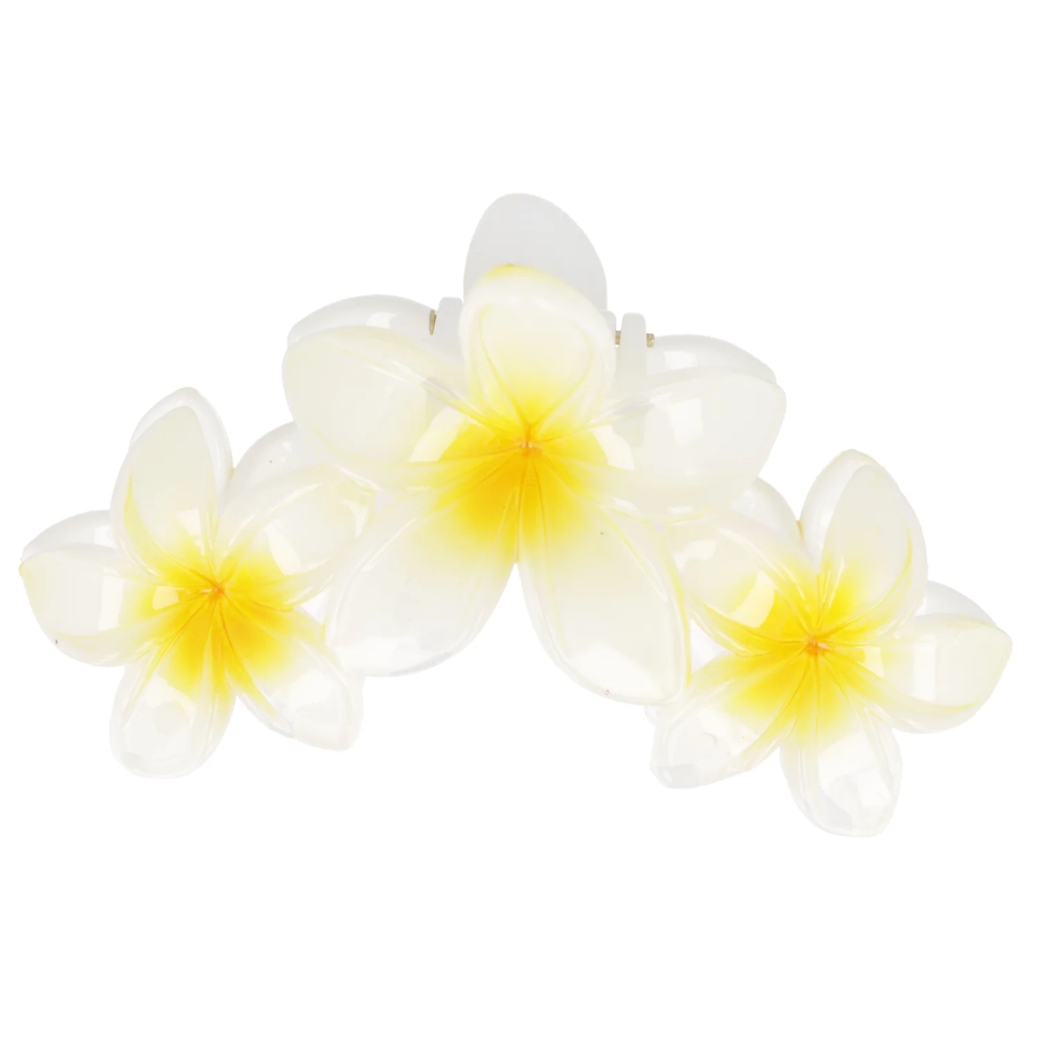 Hibiscus Flower Trio Hair Clip - Yellow - Image 4