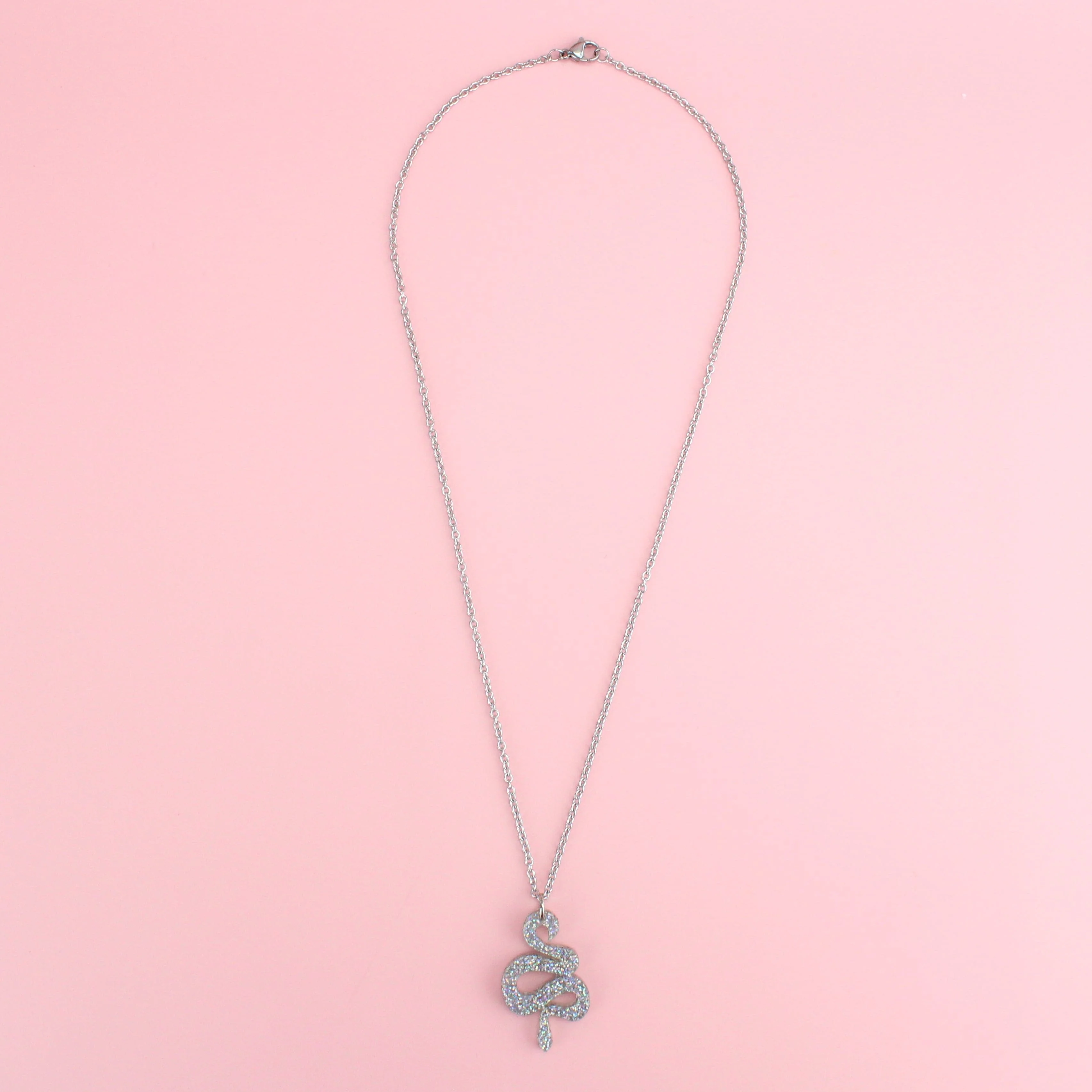 Holographic Glitter Snake Necklace - Image 4