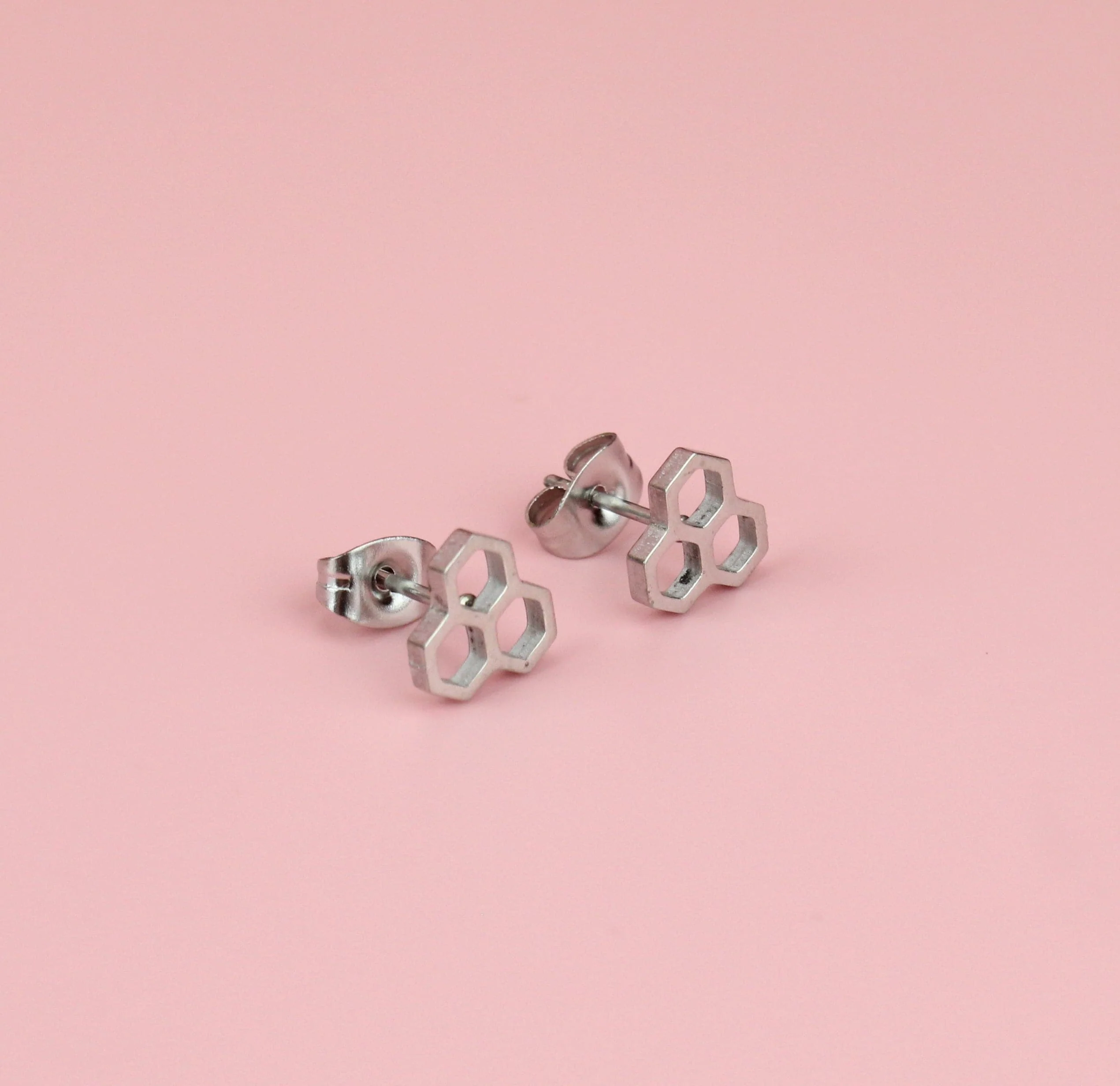 Honeycomb Stud Earrings - Image 4