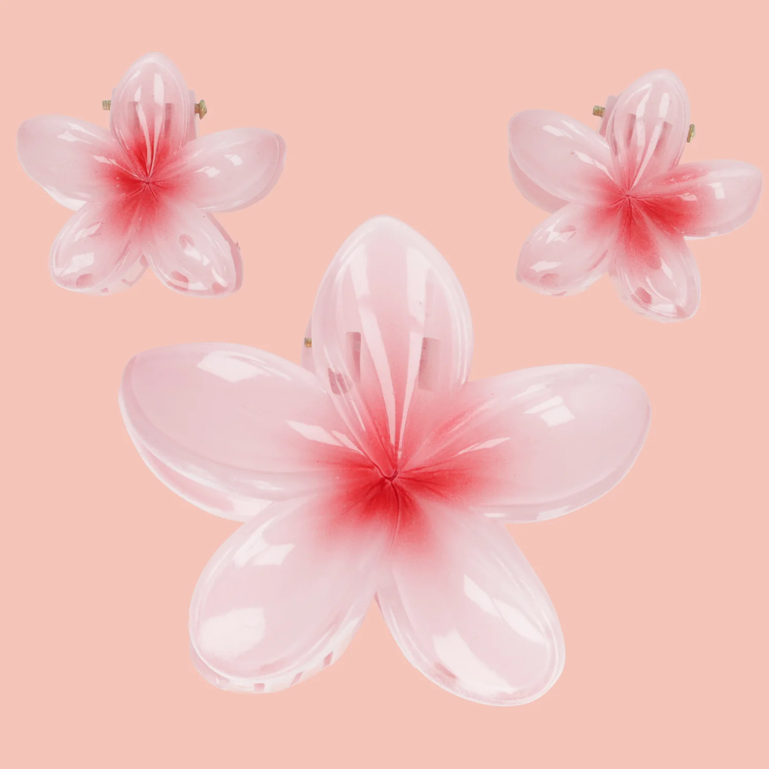 Hot Girl Summer Hibiscus Hair Clip Set - Pink