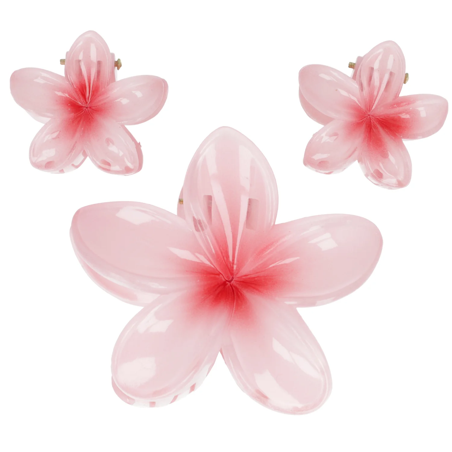 Hot Girl Summer Hibiscus Hair Clip Set - Pink - Image 2