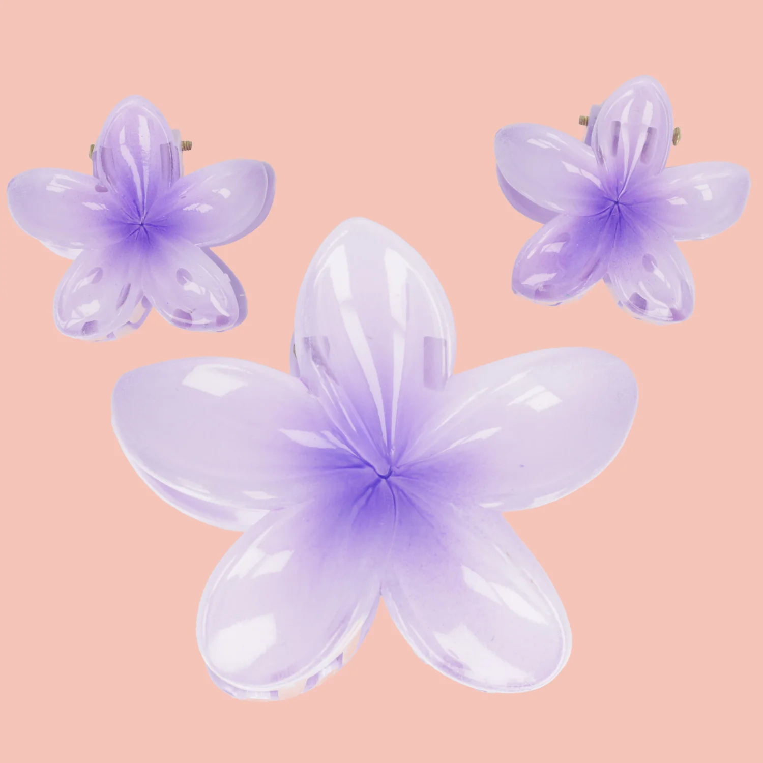 Hot Girl Summer Hibiscus Hair Clip Set - Purple