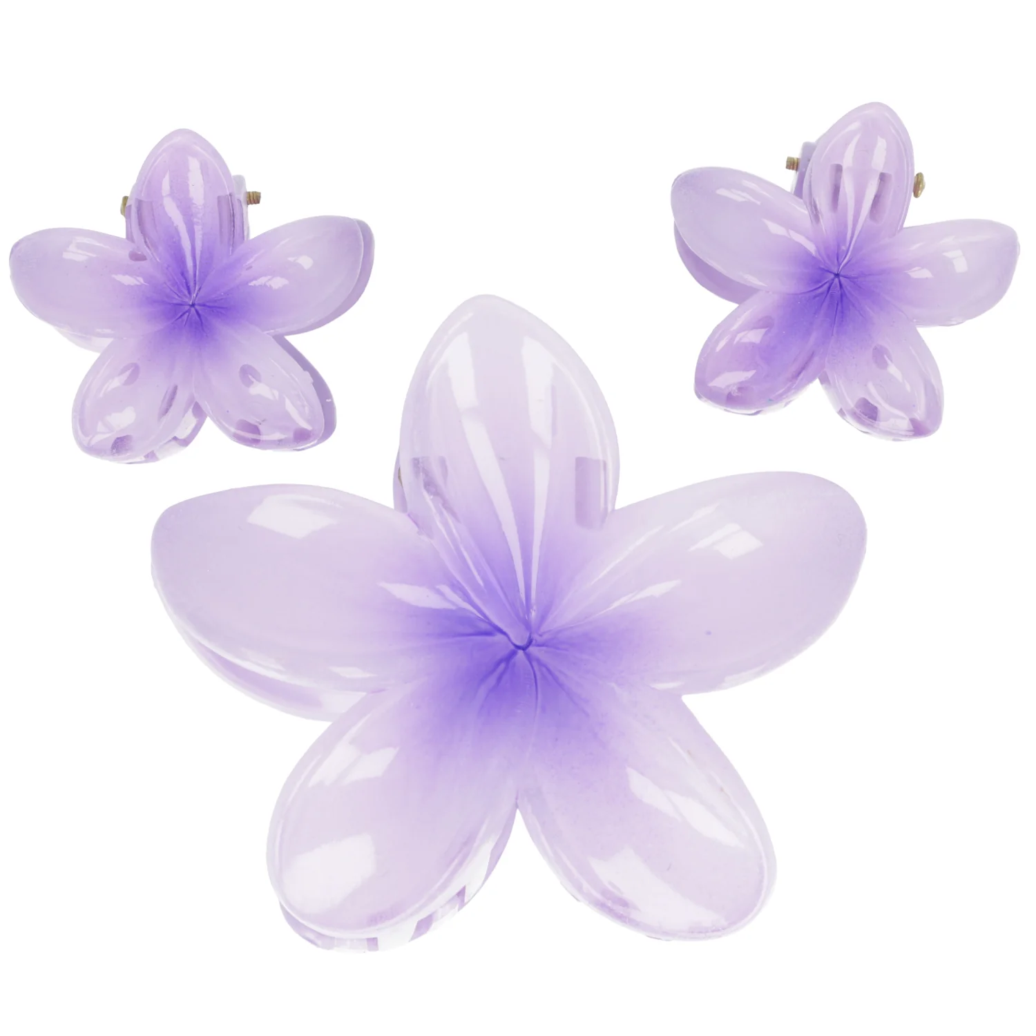 Hot Girl Summer Hibiscus Hair Clip Set - Purple - Image 2