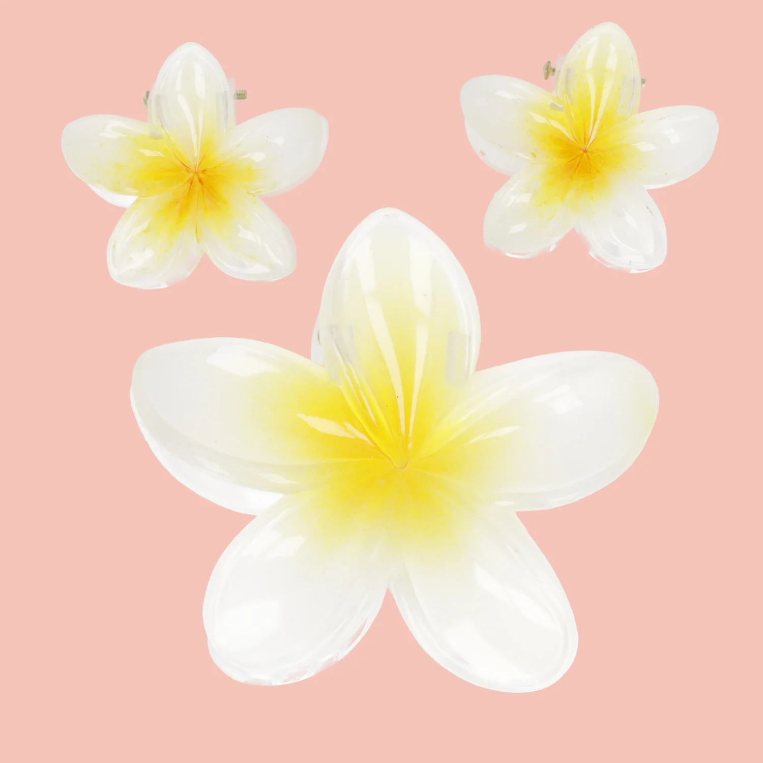 Hot Girl Summer Hibiscus Hair Clip Set - Yellow