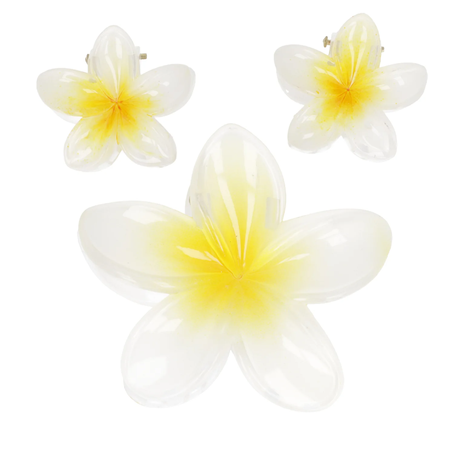 Hot Girl Summer Hibiscus Hair Clip Set - Yellow - Image 2