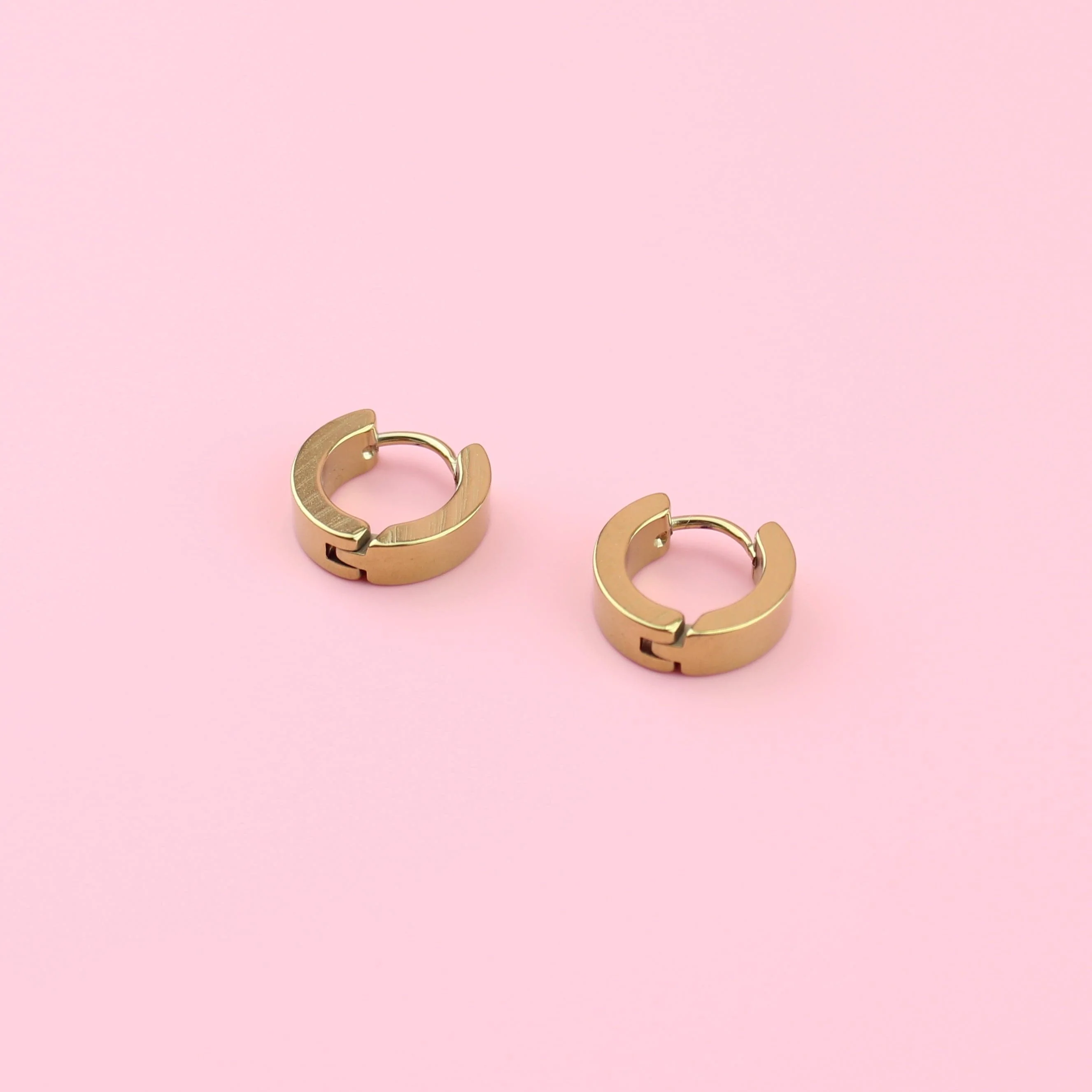 Huggie Hoop Earrings (Gold Plated) - Image 3