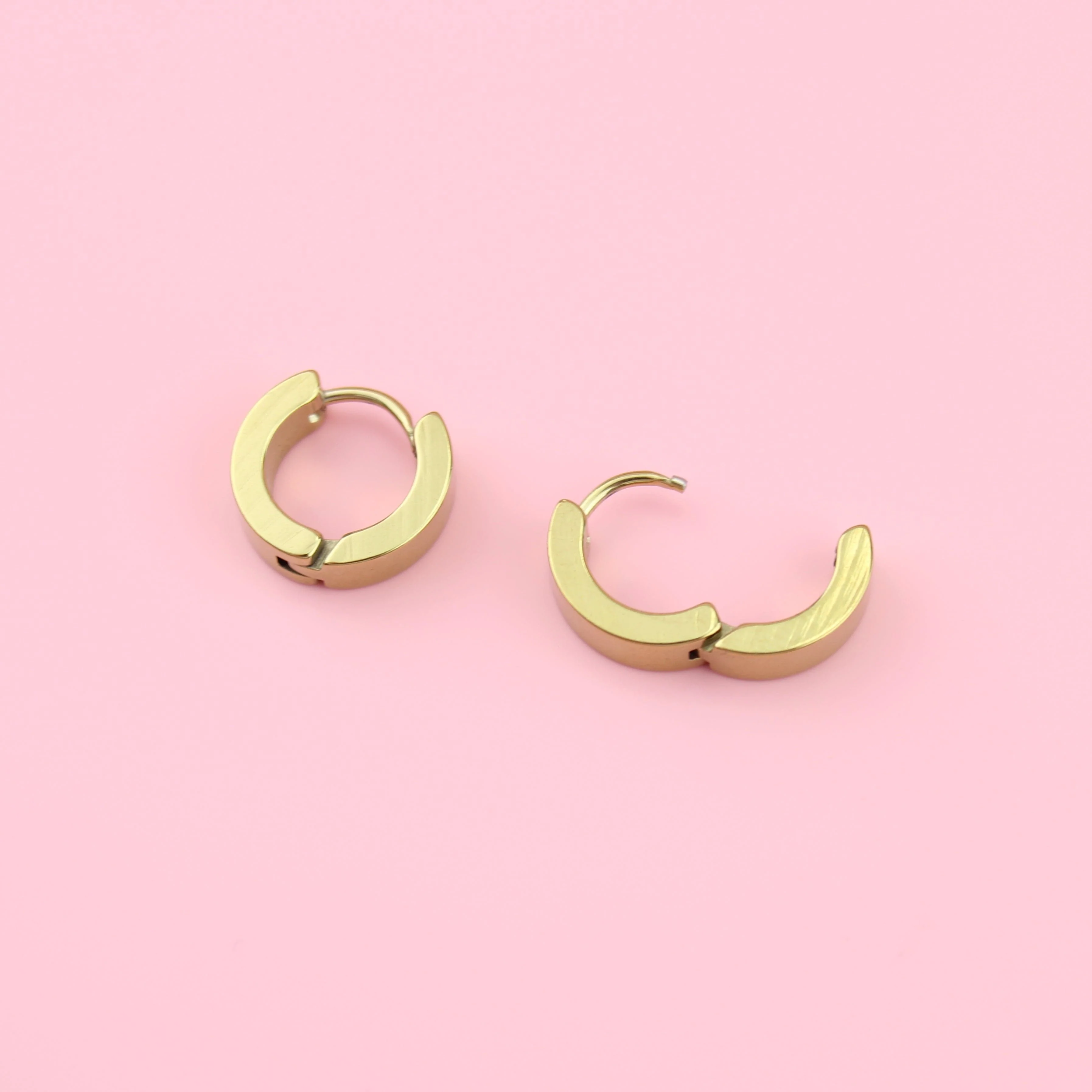 Huggie Hoop Earrings (Gold Plated) - Image 4
